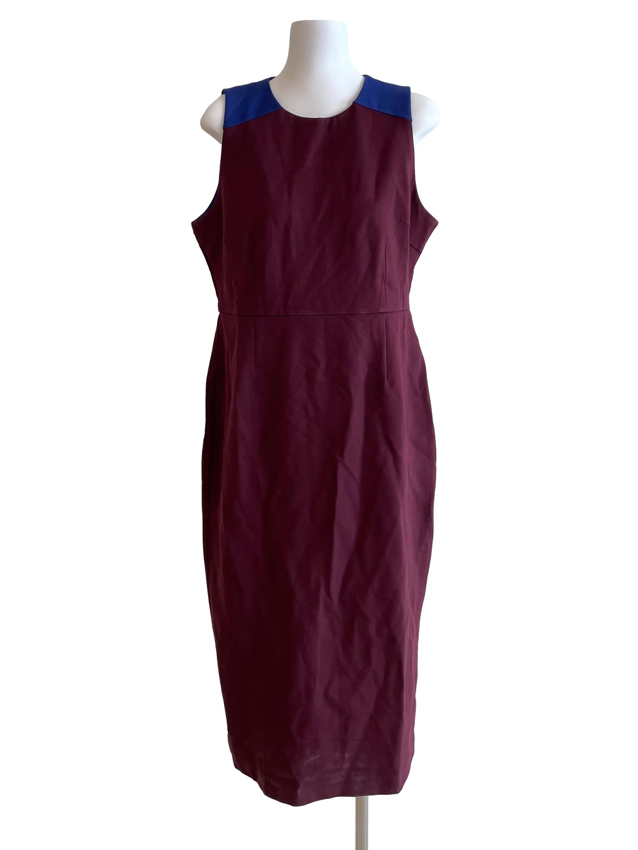 Currant & Blue Contrast  Slip Dress