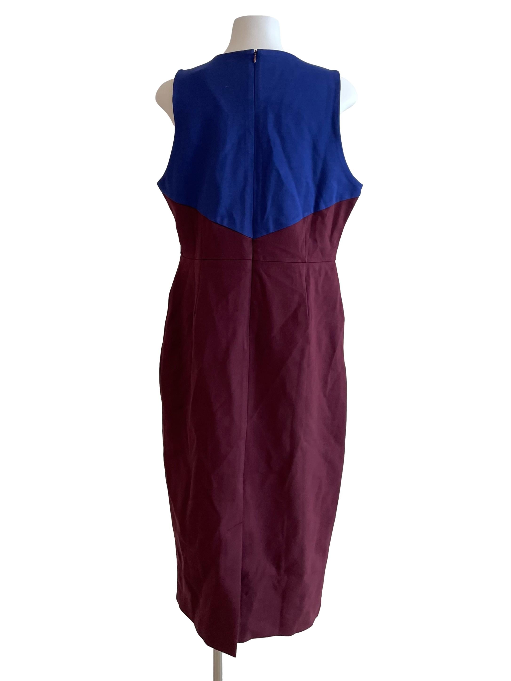 Currant & Blue Contrast  Slip Dress