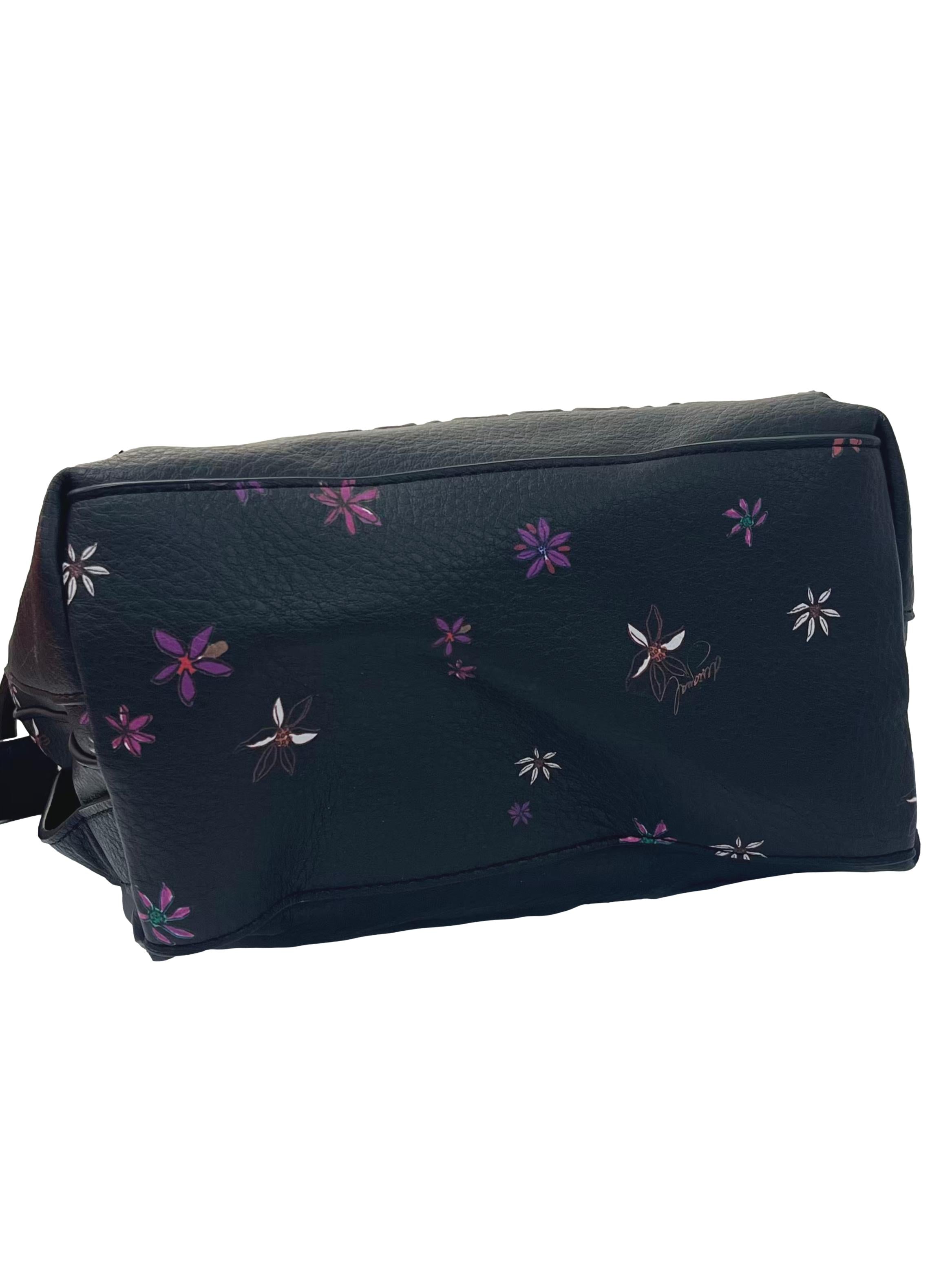 Black Leather Floral Mini Backpack CSN