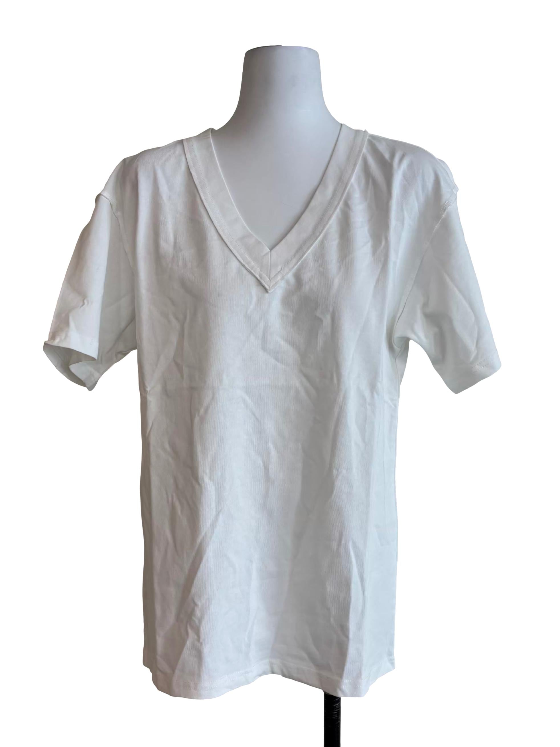 Powder White V-Neck T-Shirt