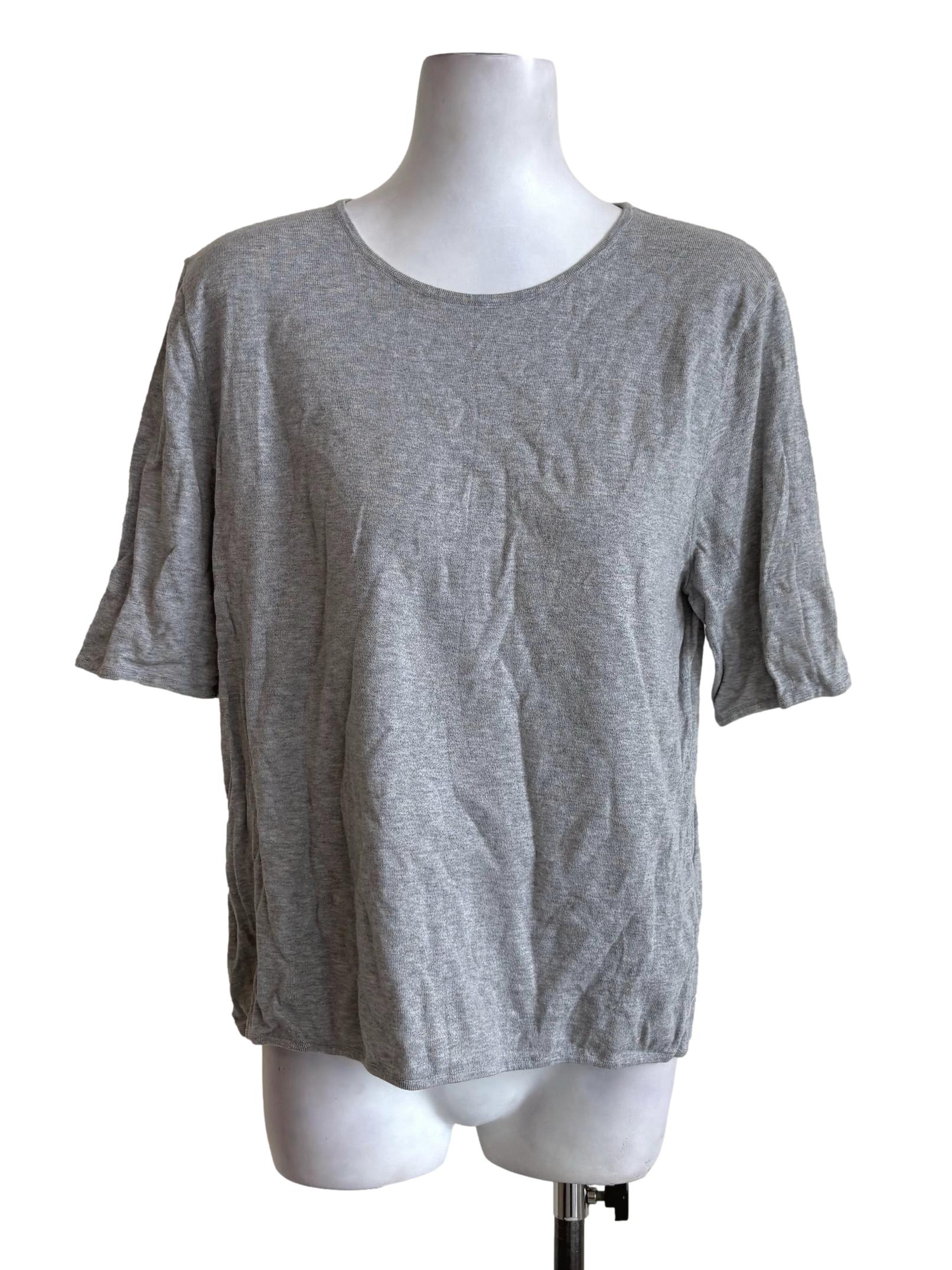 Coin Grey Knitted Crewneck Tee