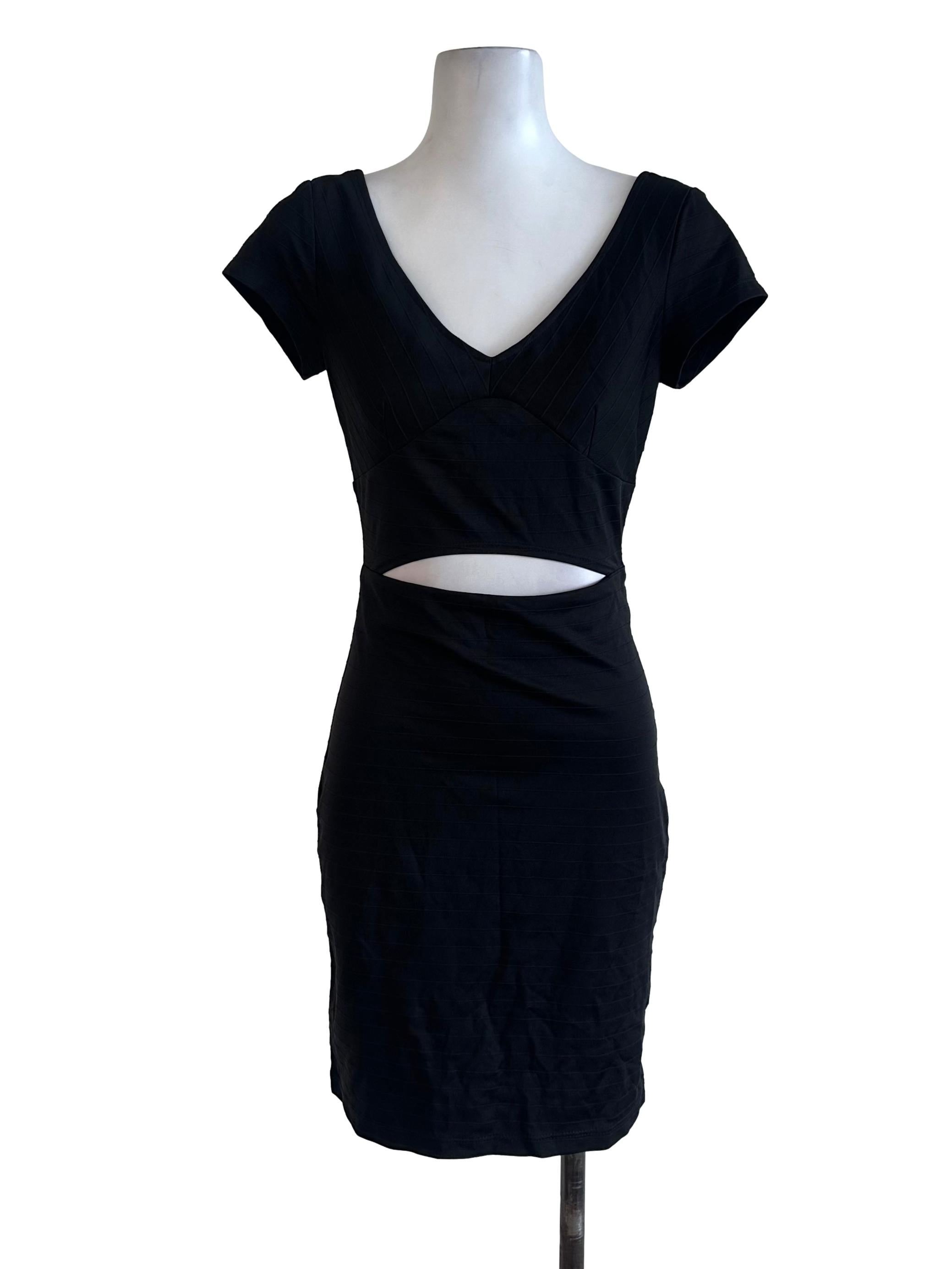MDS Black Stripe Short Sleeve Dress | REFASH