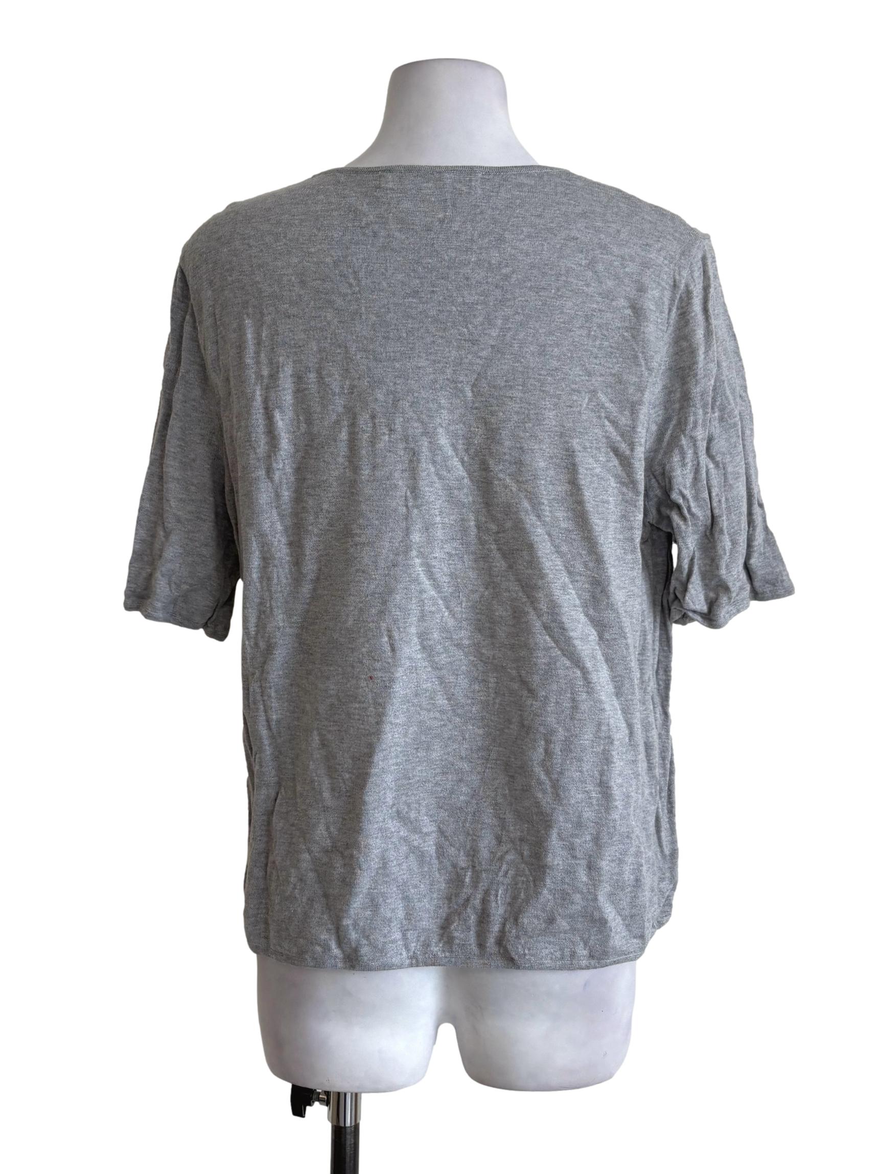 Coin Grey Knitted Crewneck Tee