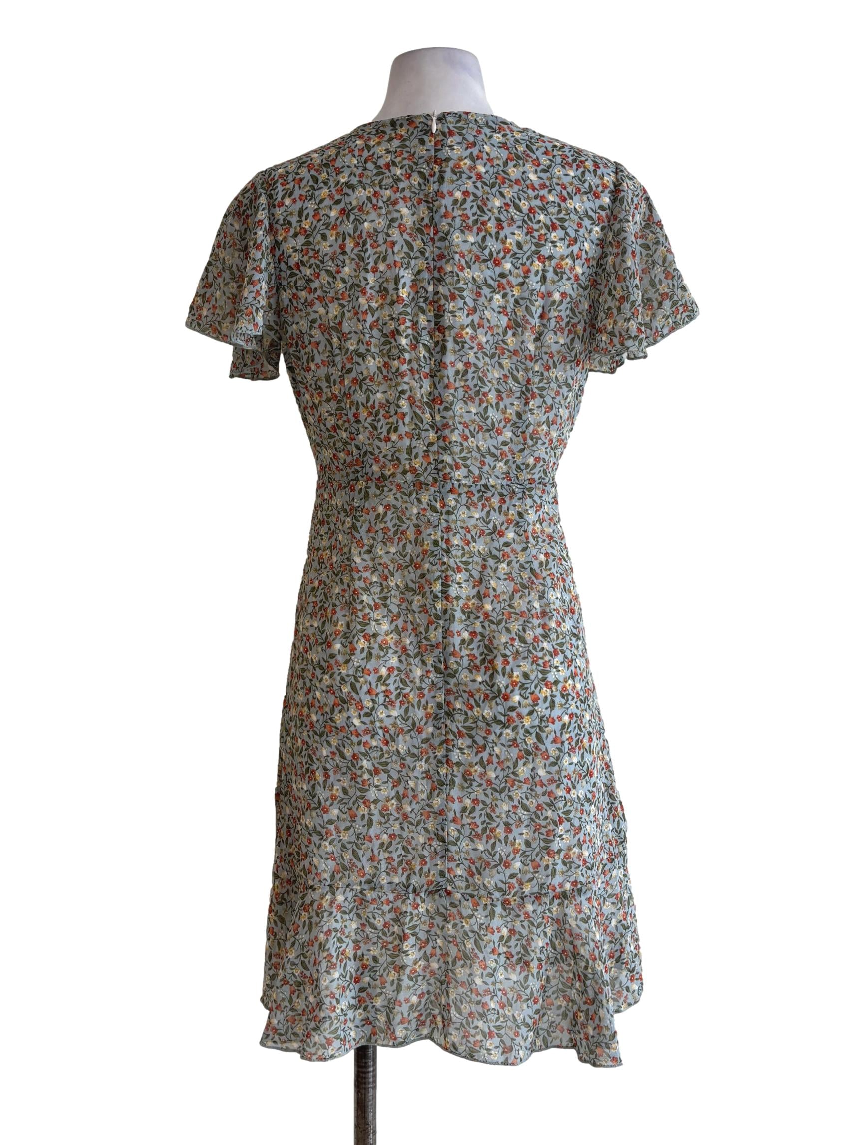 Mint Green Floral Flowy Dress