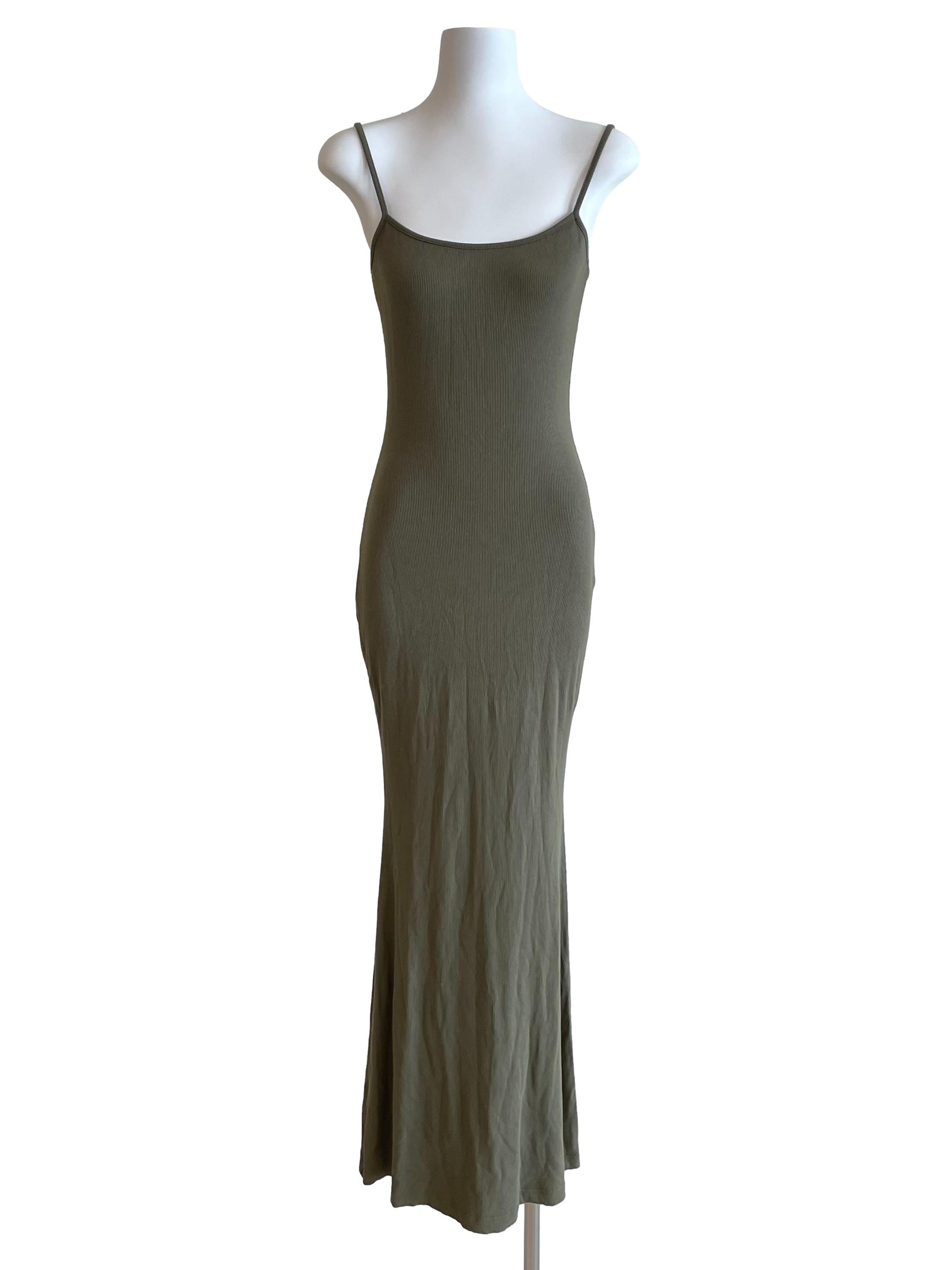 Olive Knit Bodycon Cami Dress