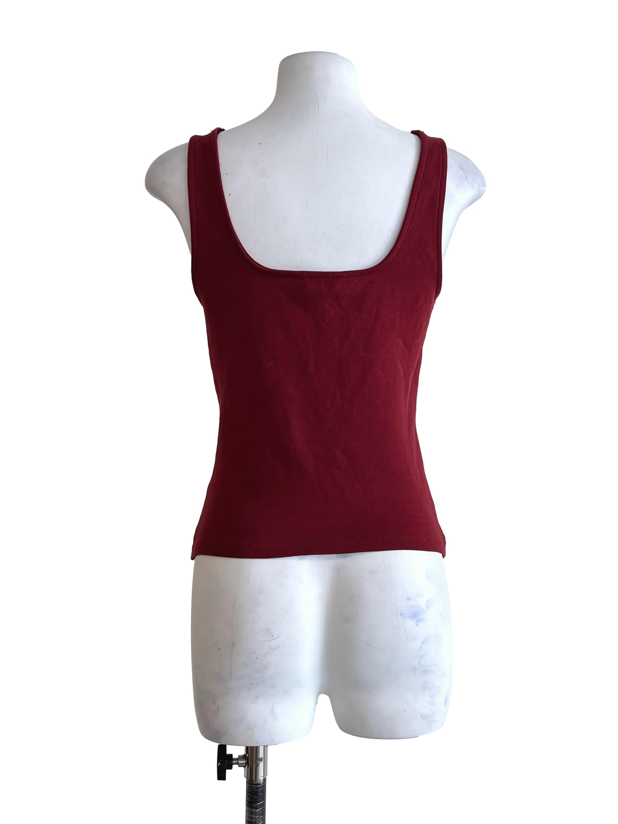 Berry Red Square Sleeveless Top
