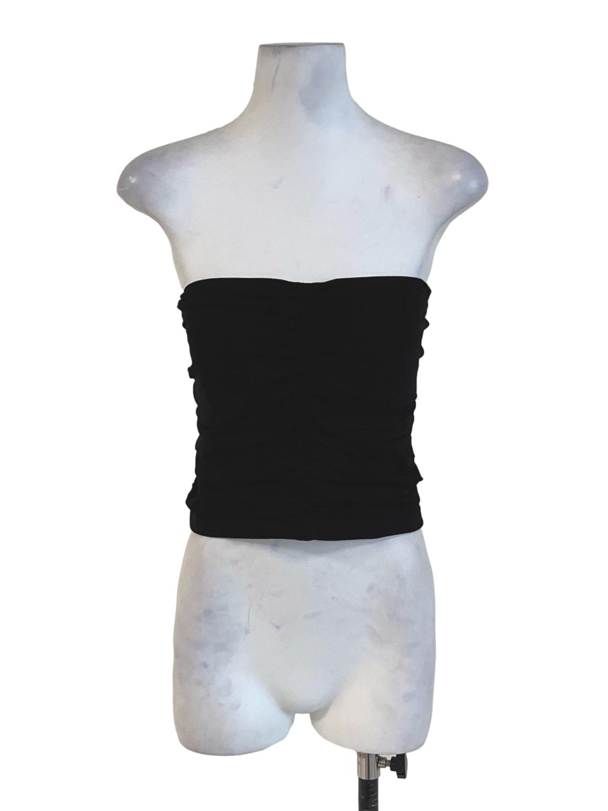 Black Anaya Ruched Tube Padded Top