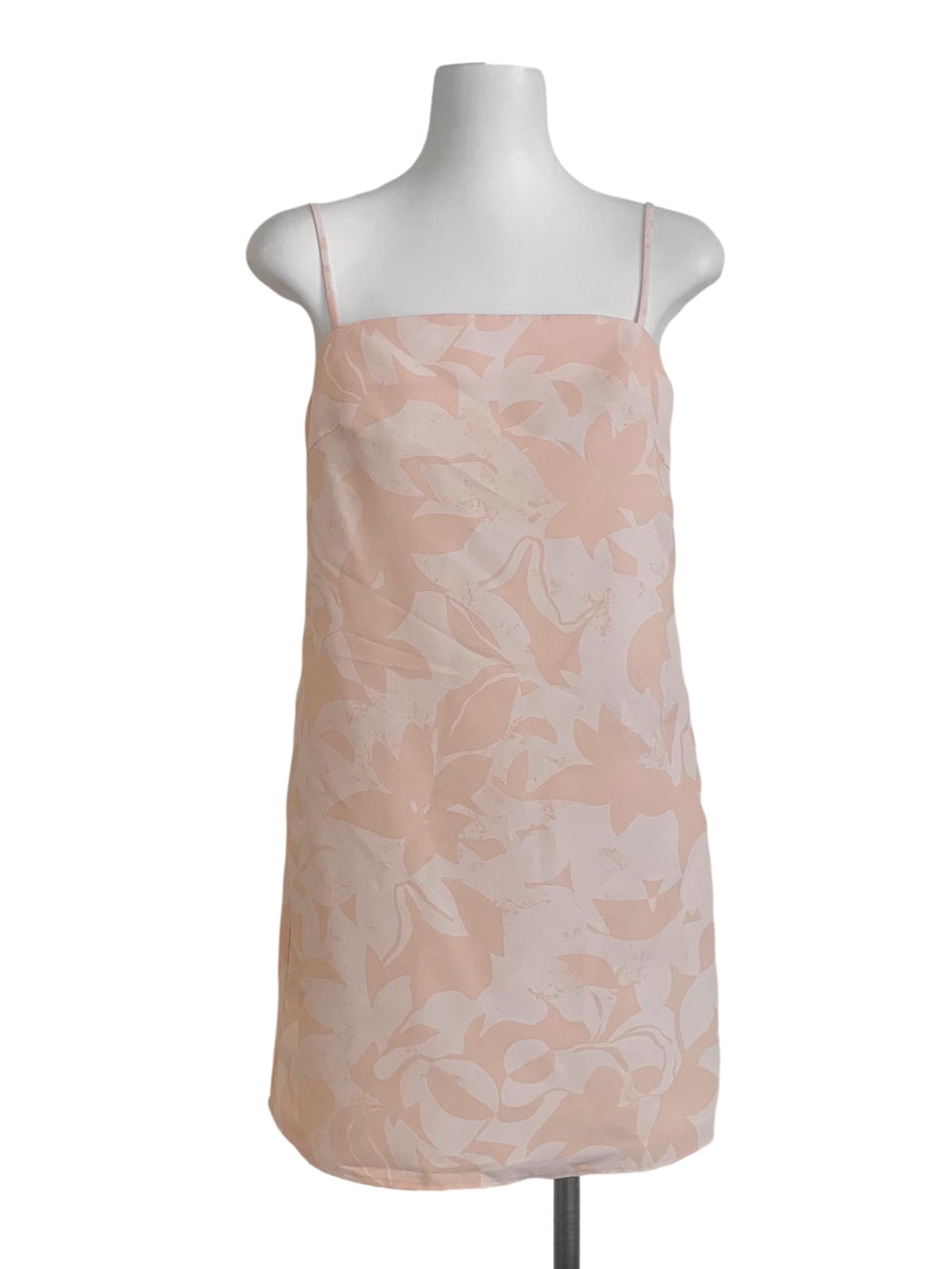 Cantaloupe Orange Floral Pattern Dress LB