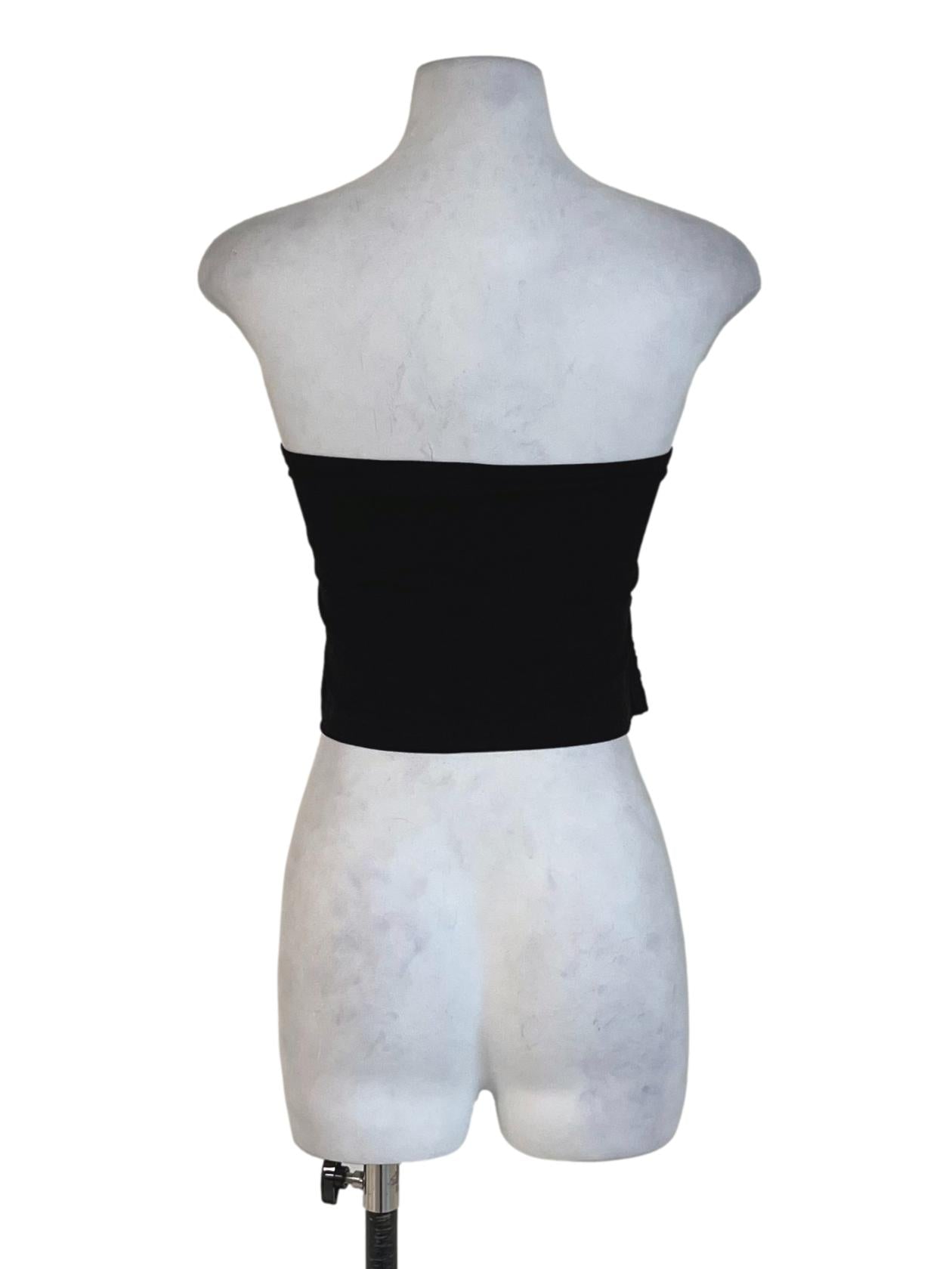 Black Anaya Ruched Tube Padded Top
