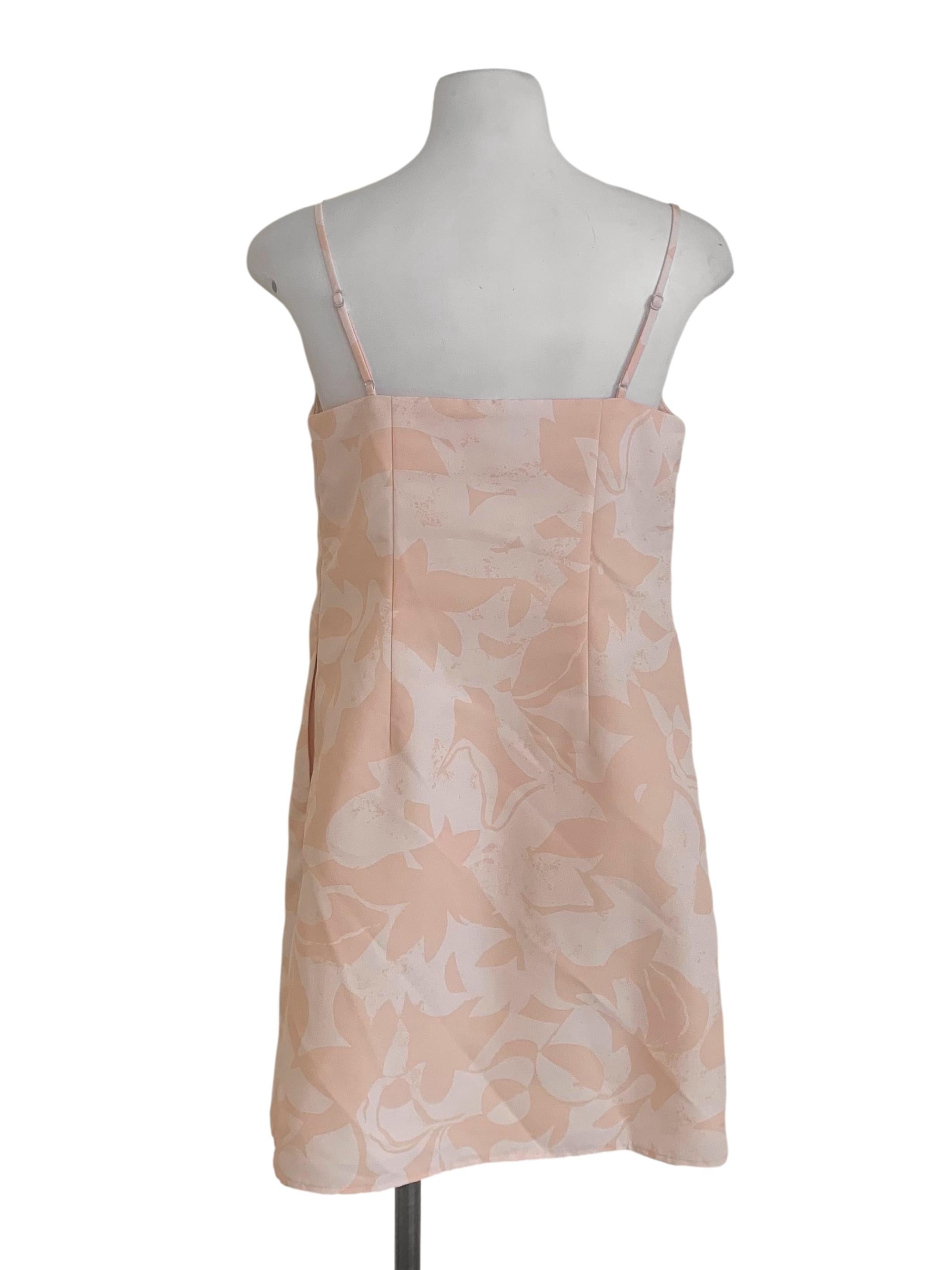 Cantaloupe Orange Floral Pattern Dress LB