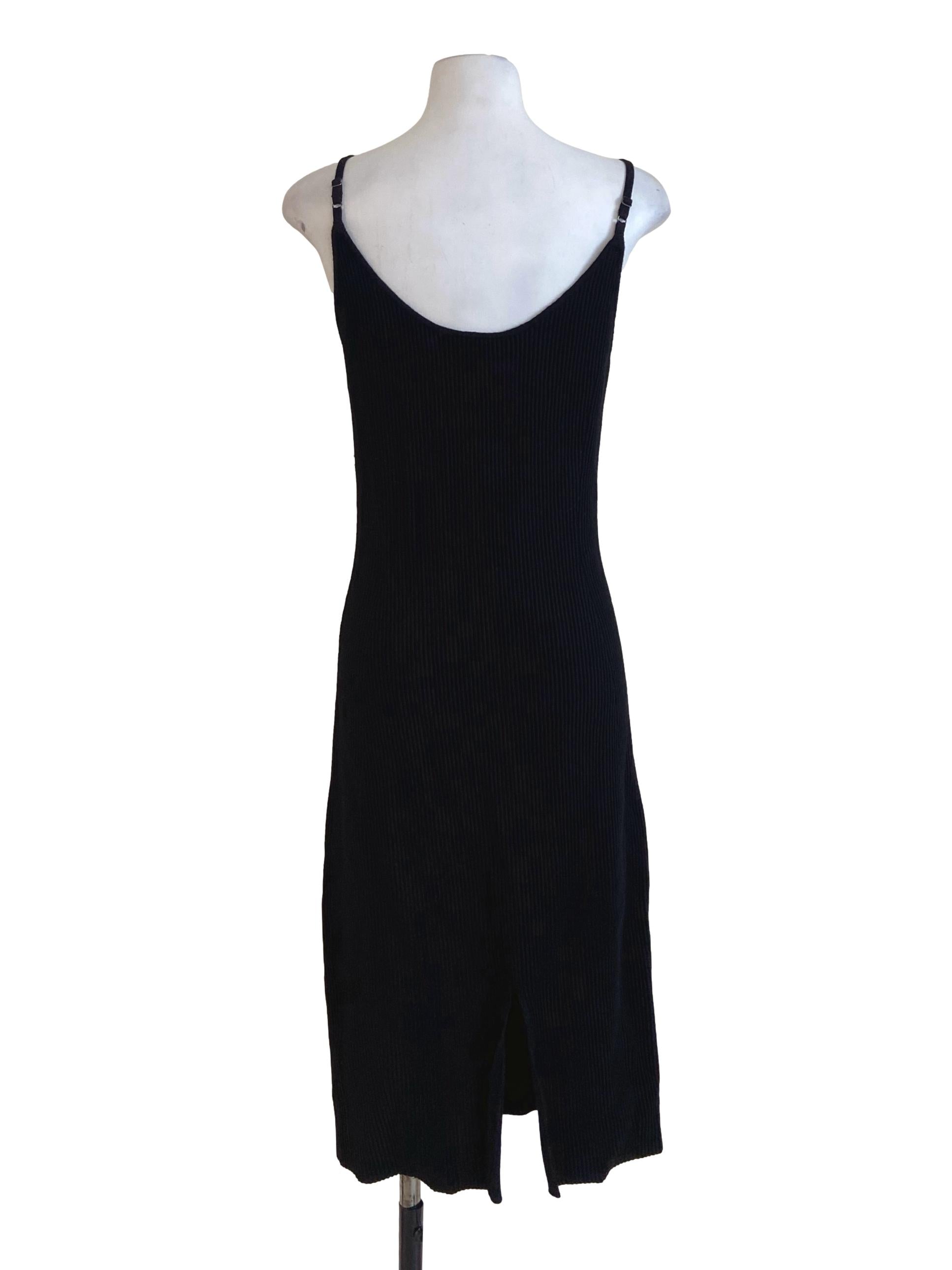Black Sleeveless Pencil Stripe Bodycon Dress LB