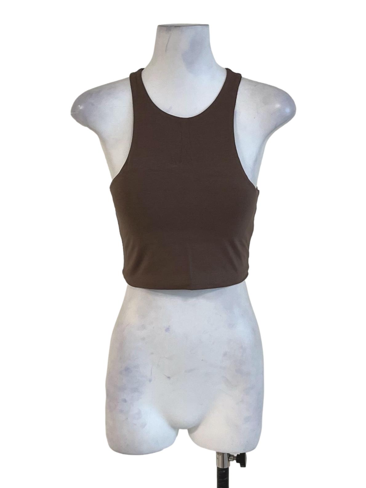 Brown Harper Racercut Padded Top