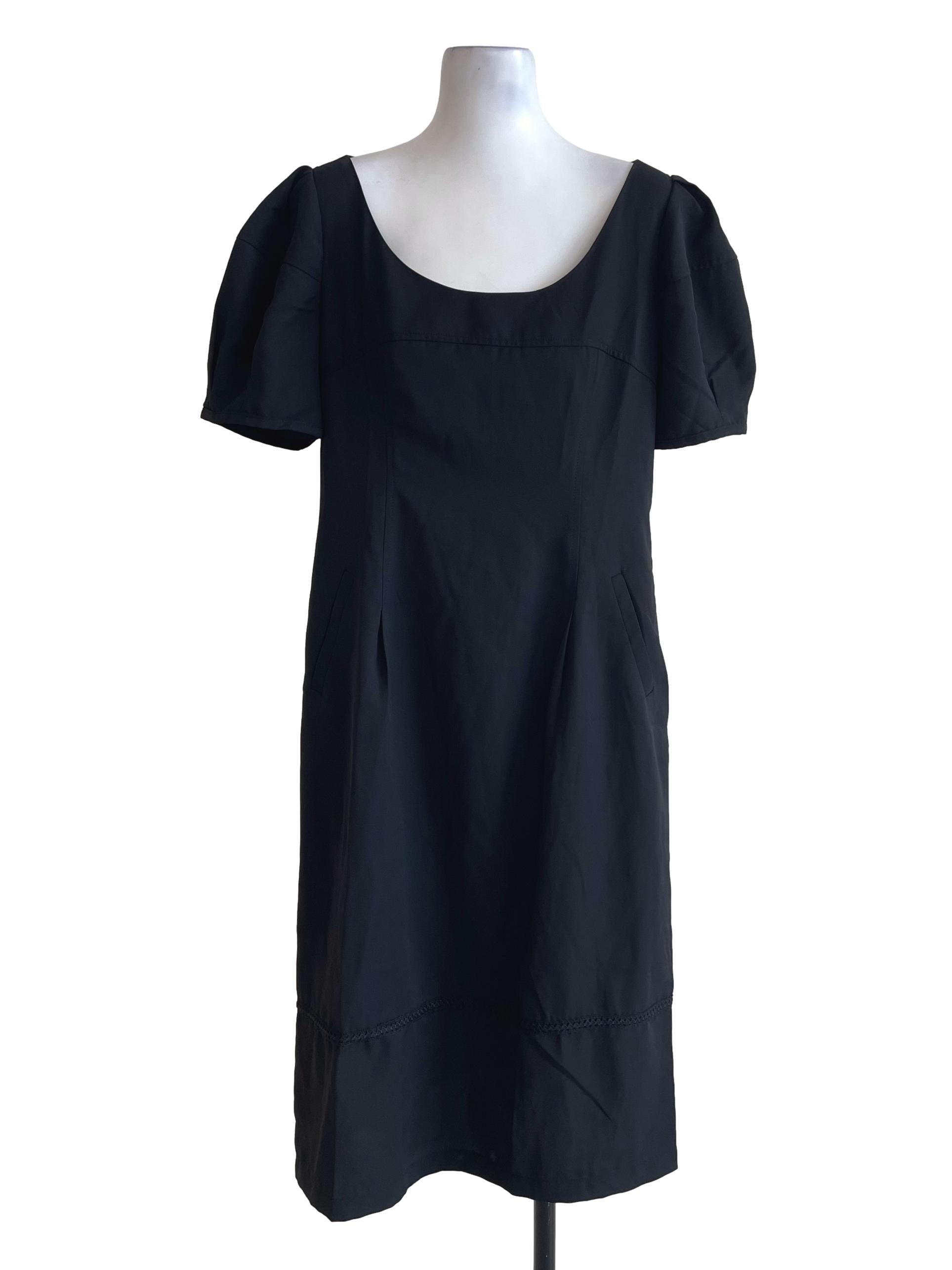 Black Puff Sleeves Dress