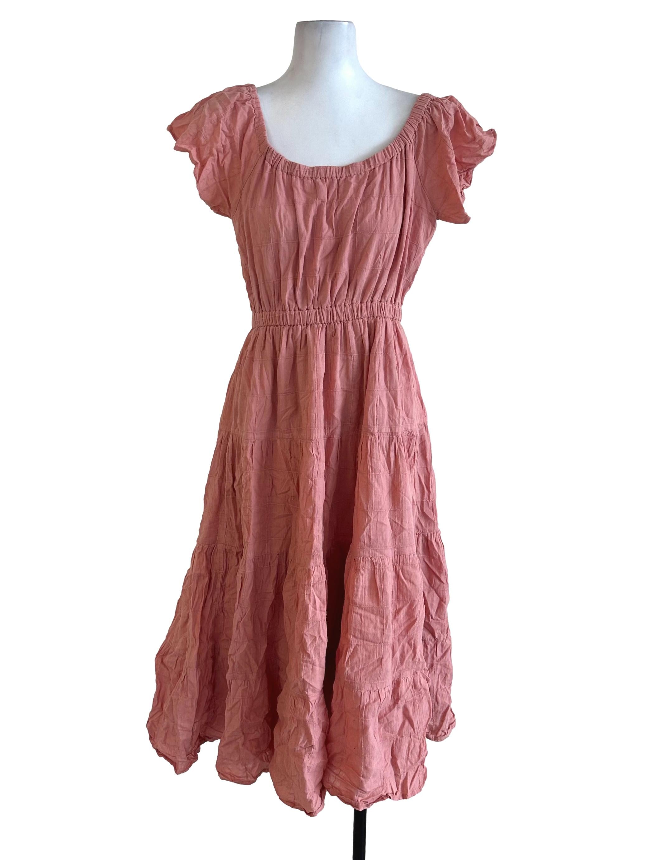 Love & Bravery Rose Pink Plaid Textured Dress | REFASH