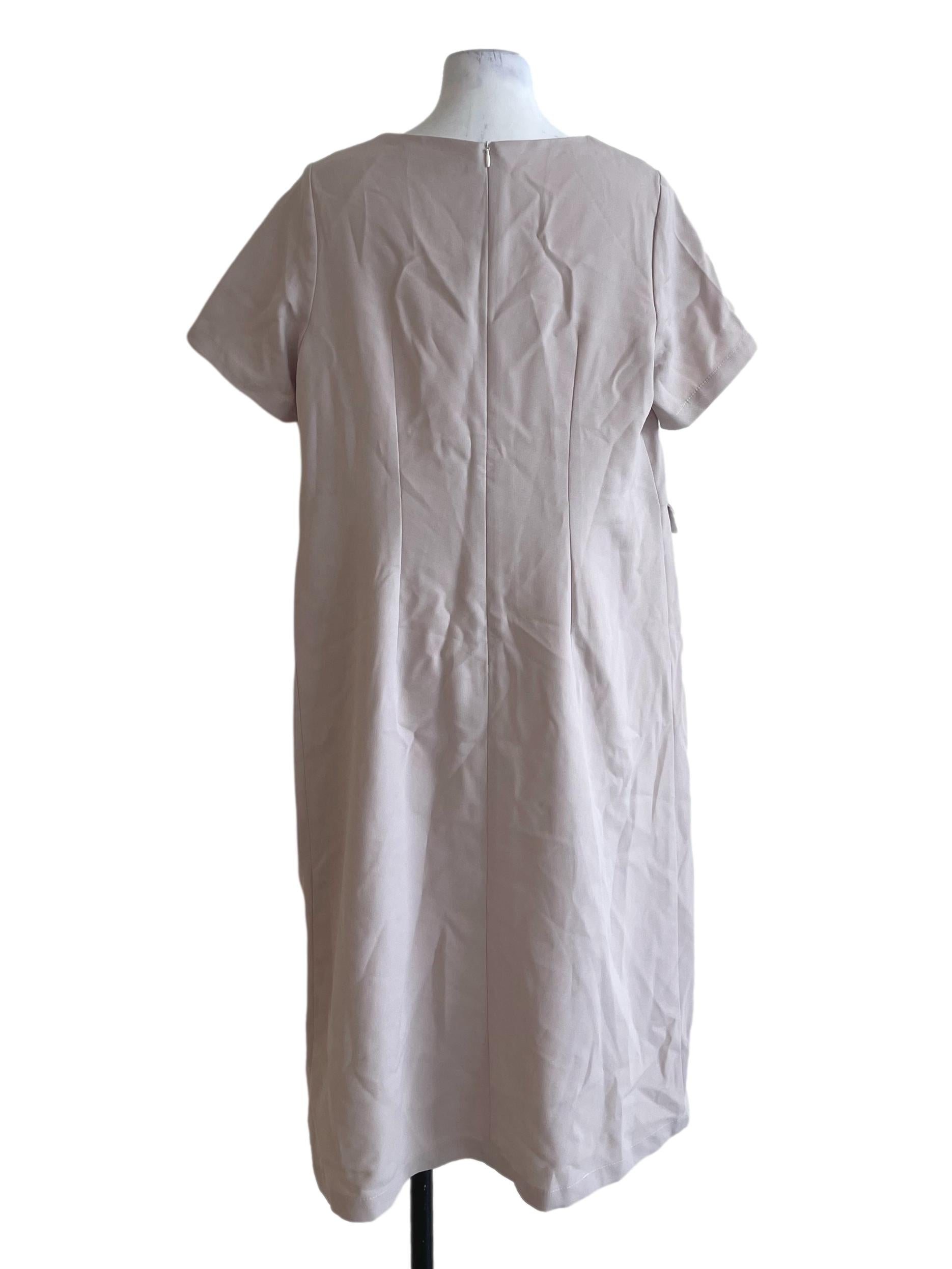Pastel Brown Square Neck Dress