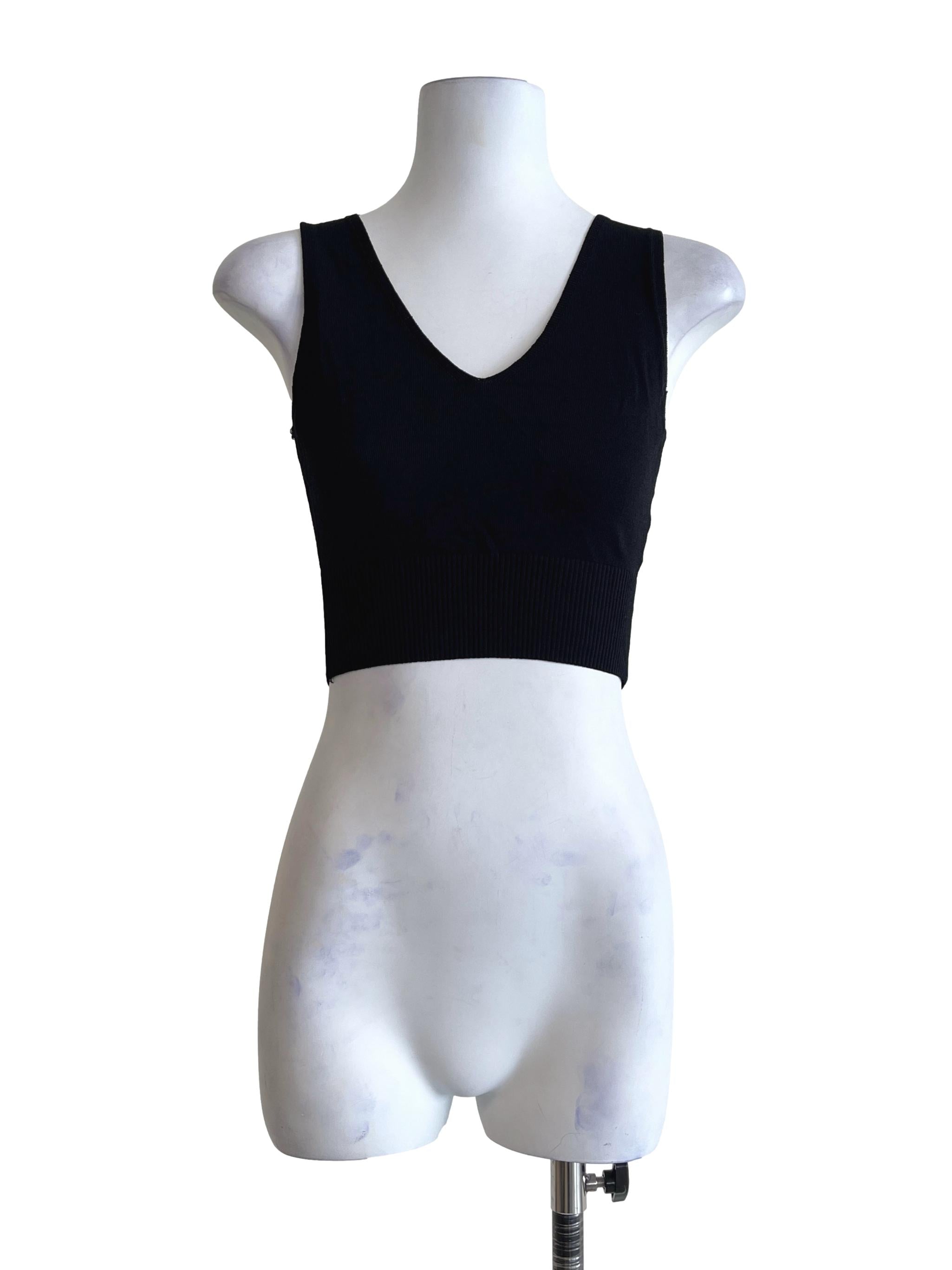 Pitch Black V-Neck Sleeveless Top LB
