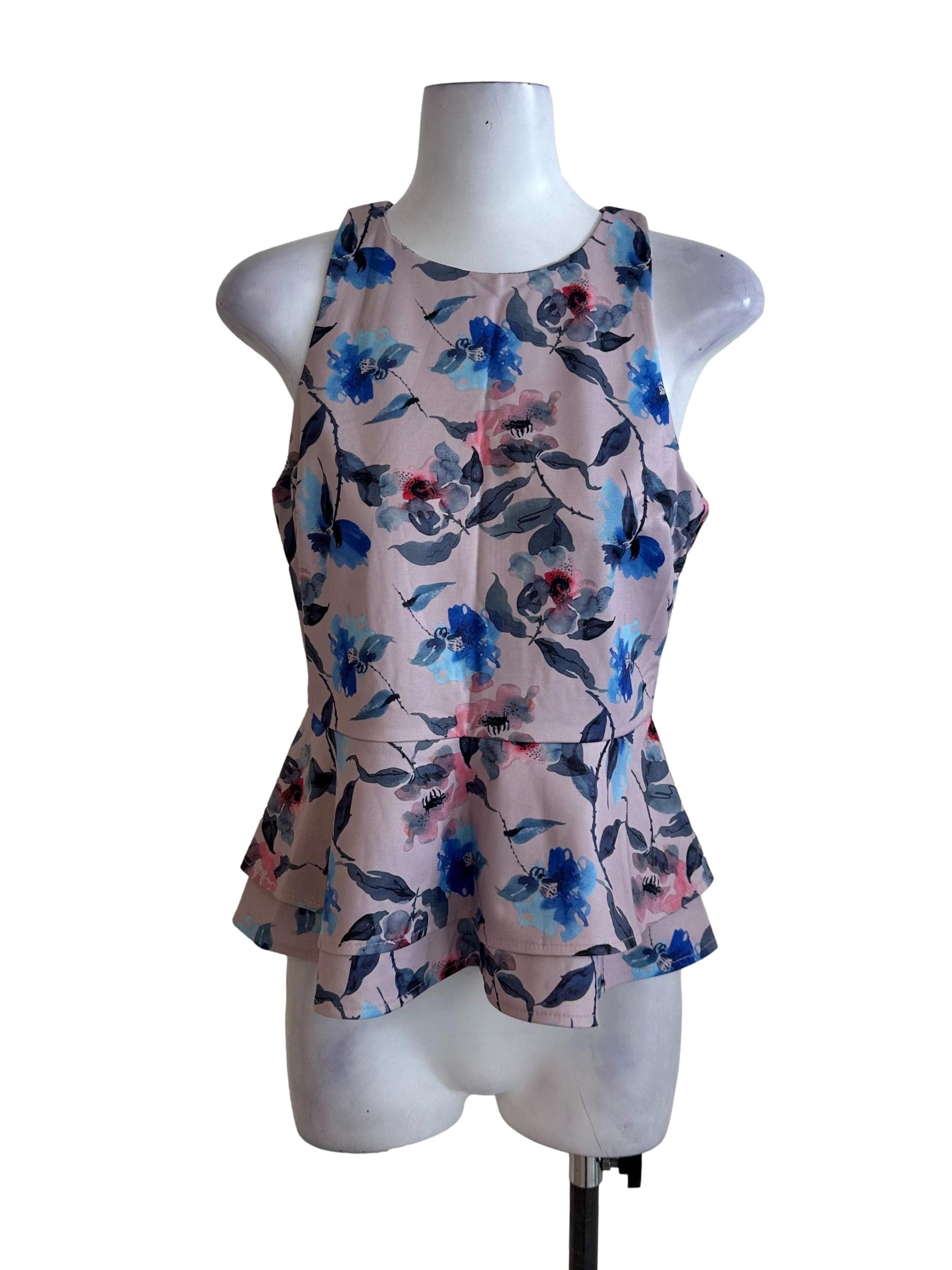 Dusty Purple Floral Peplum Top