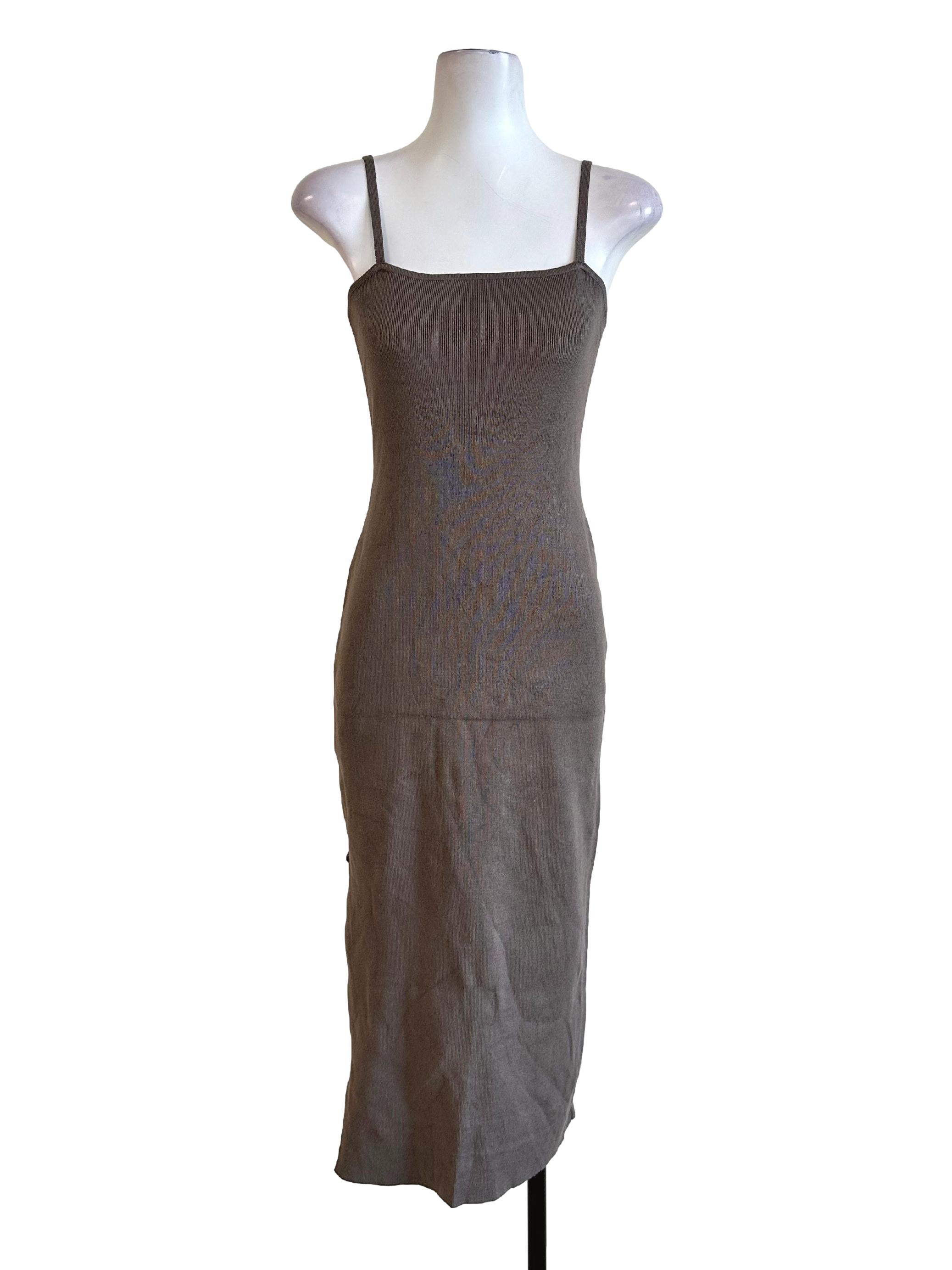Cedar Brown Textured Sleeveless Dress