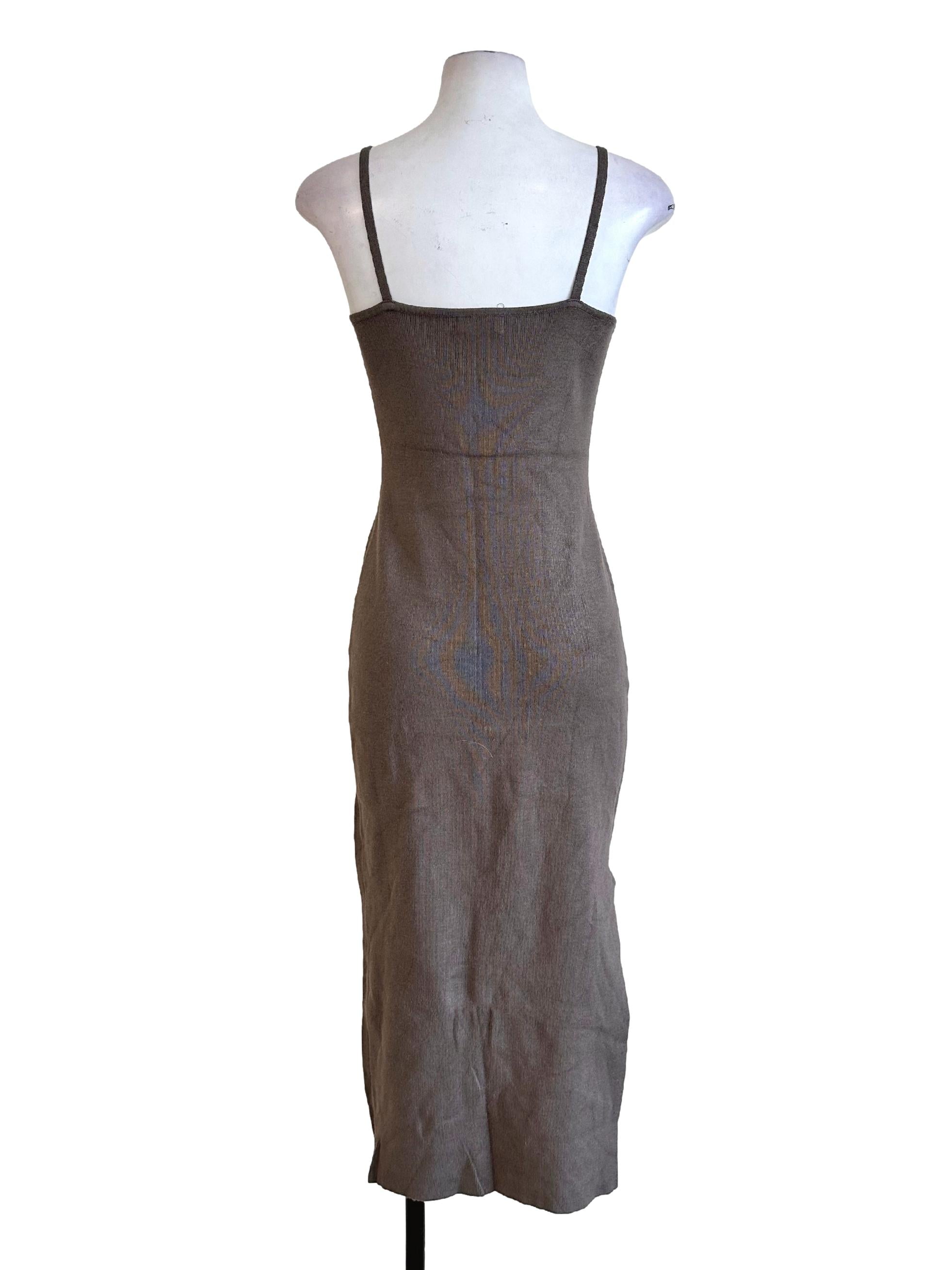 Cedar Brown Textured Sleeveless Dress