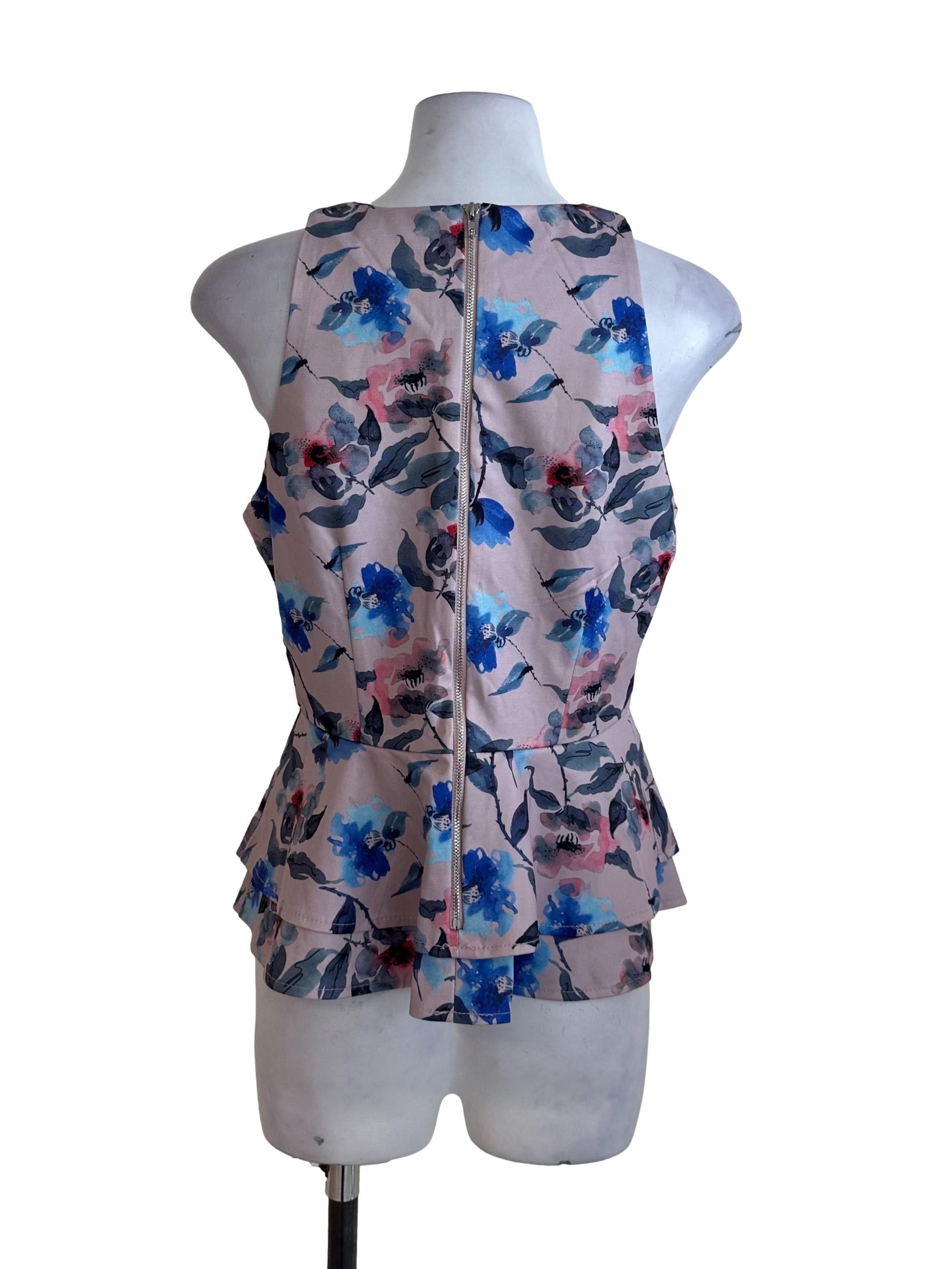Dusty Purple Floral Peplum Top