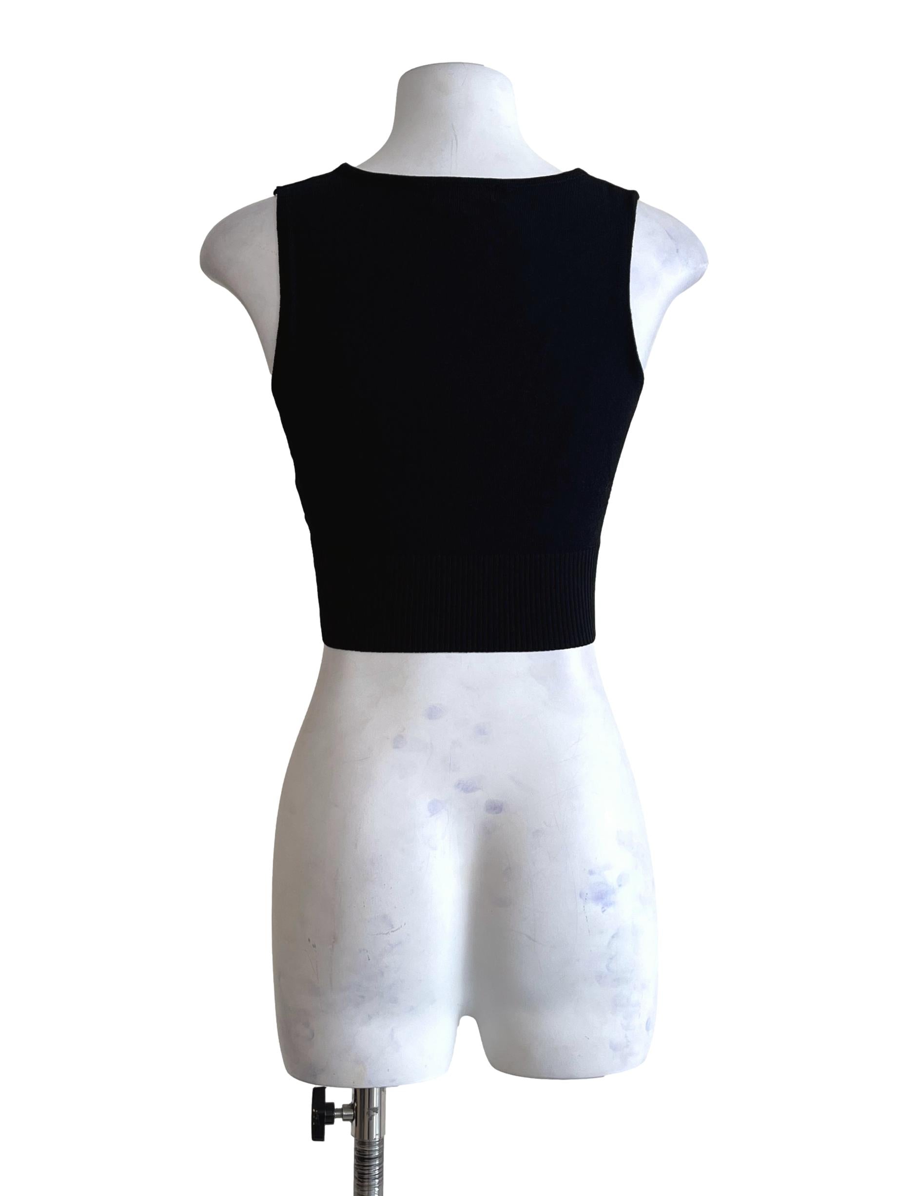 Pitch Black V-Neck Sleeveless Top LB