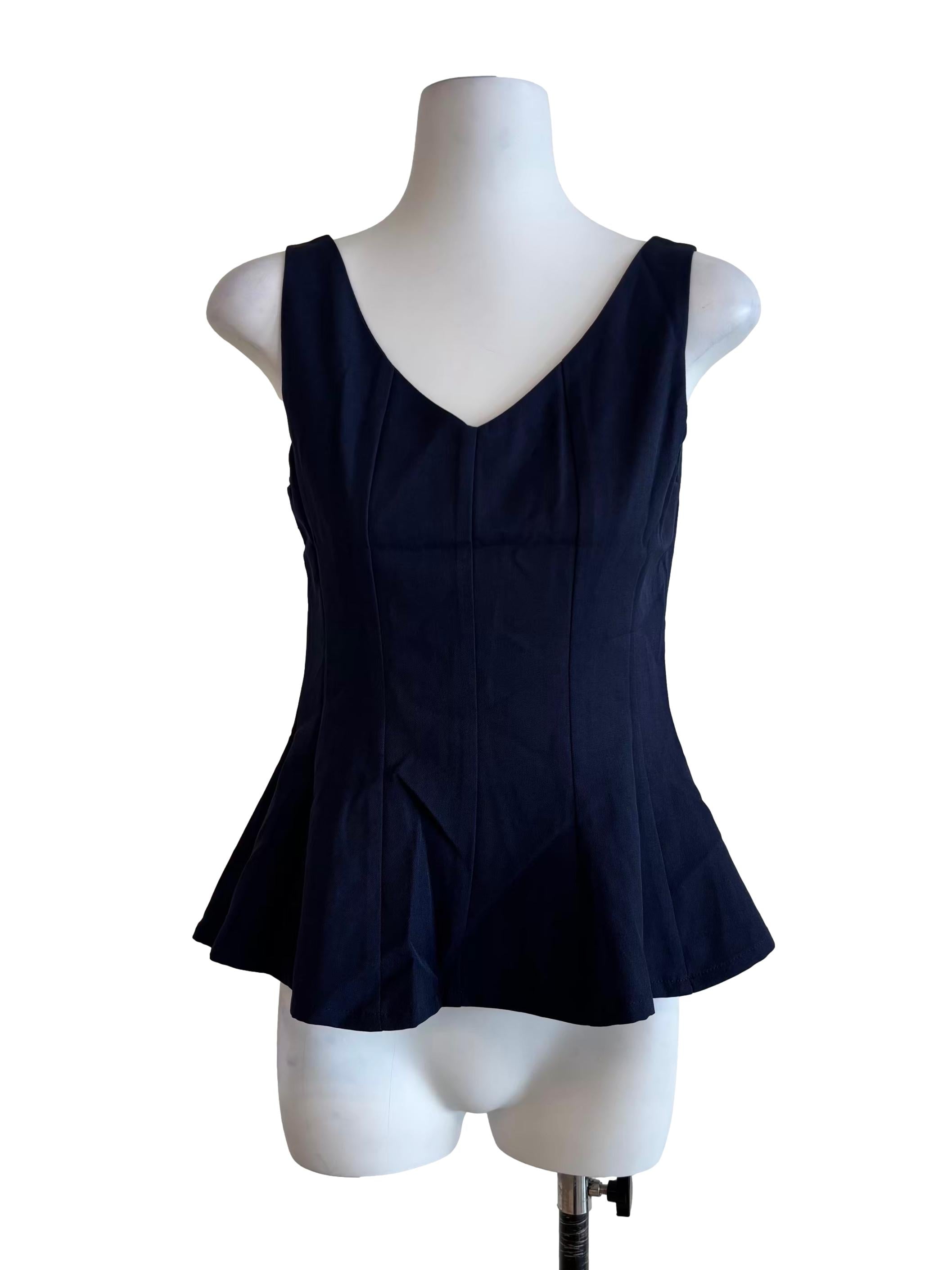 Navy Blue Fitted Top