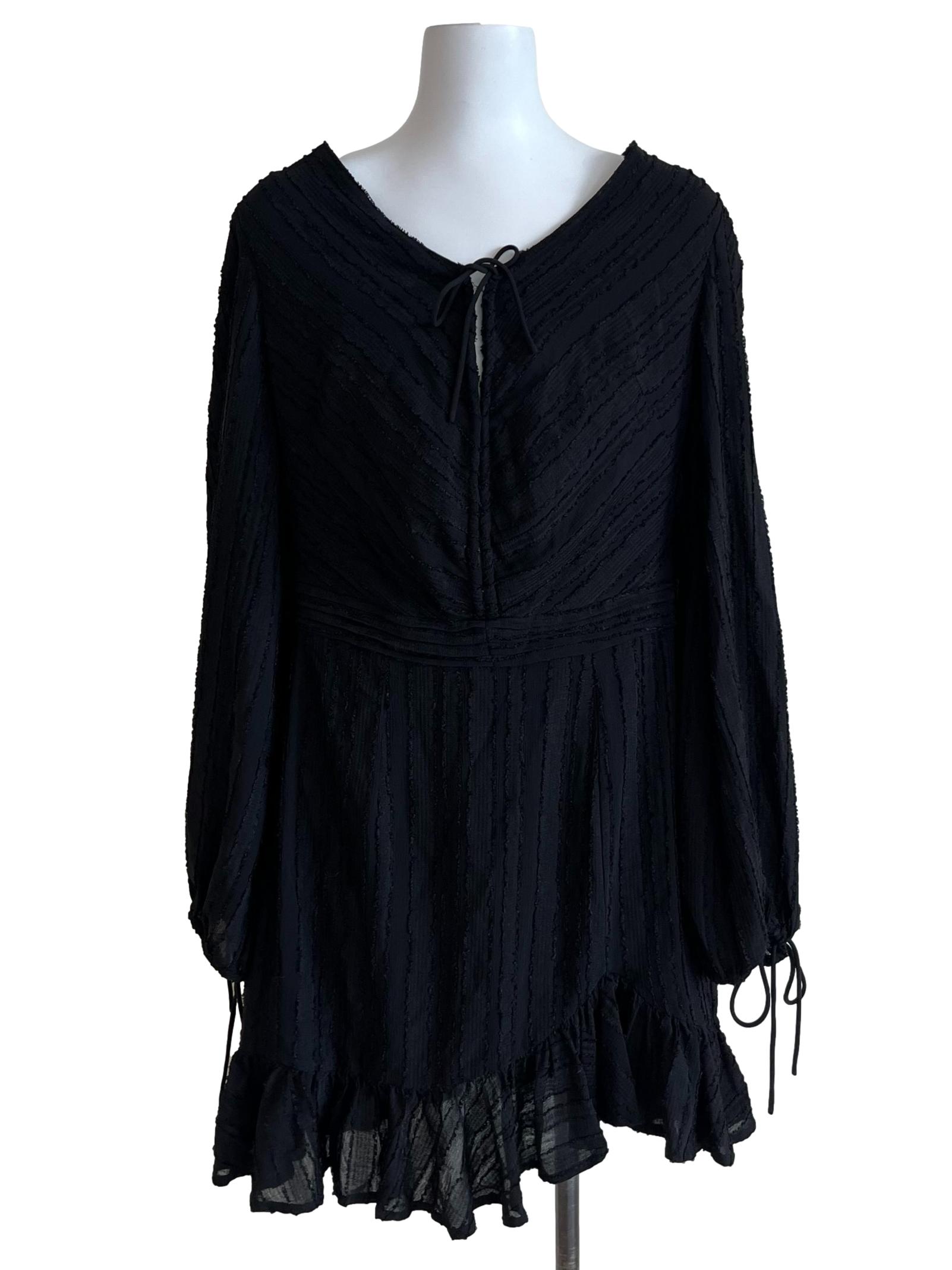 Black V-Neckline Empire Dress