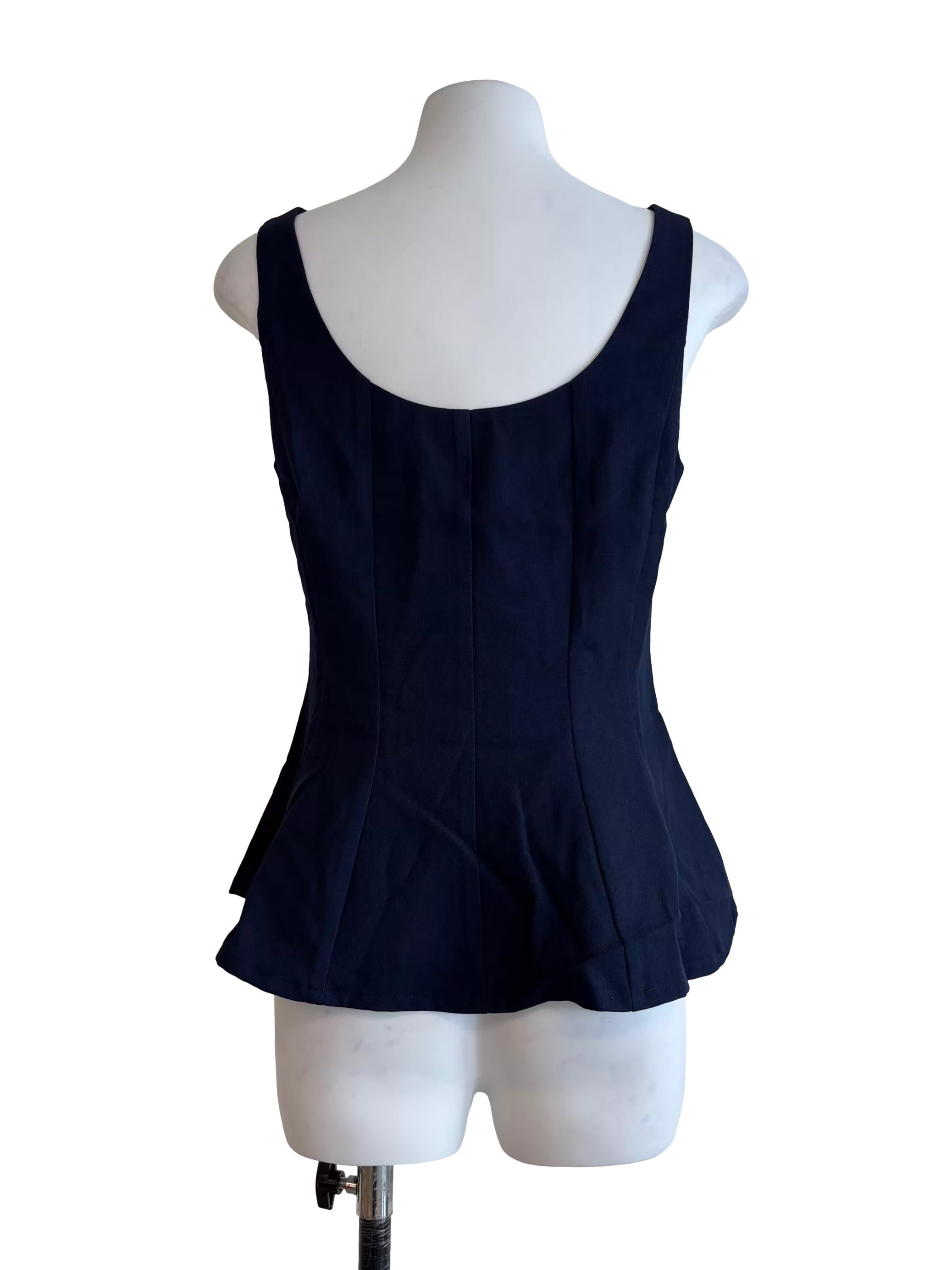 Navy Blue Fitted Top