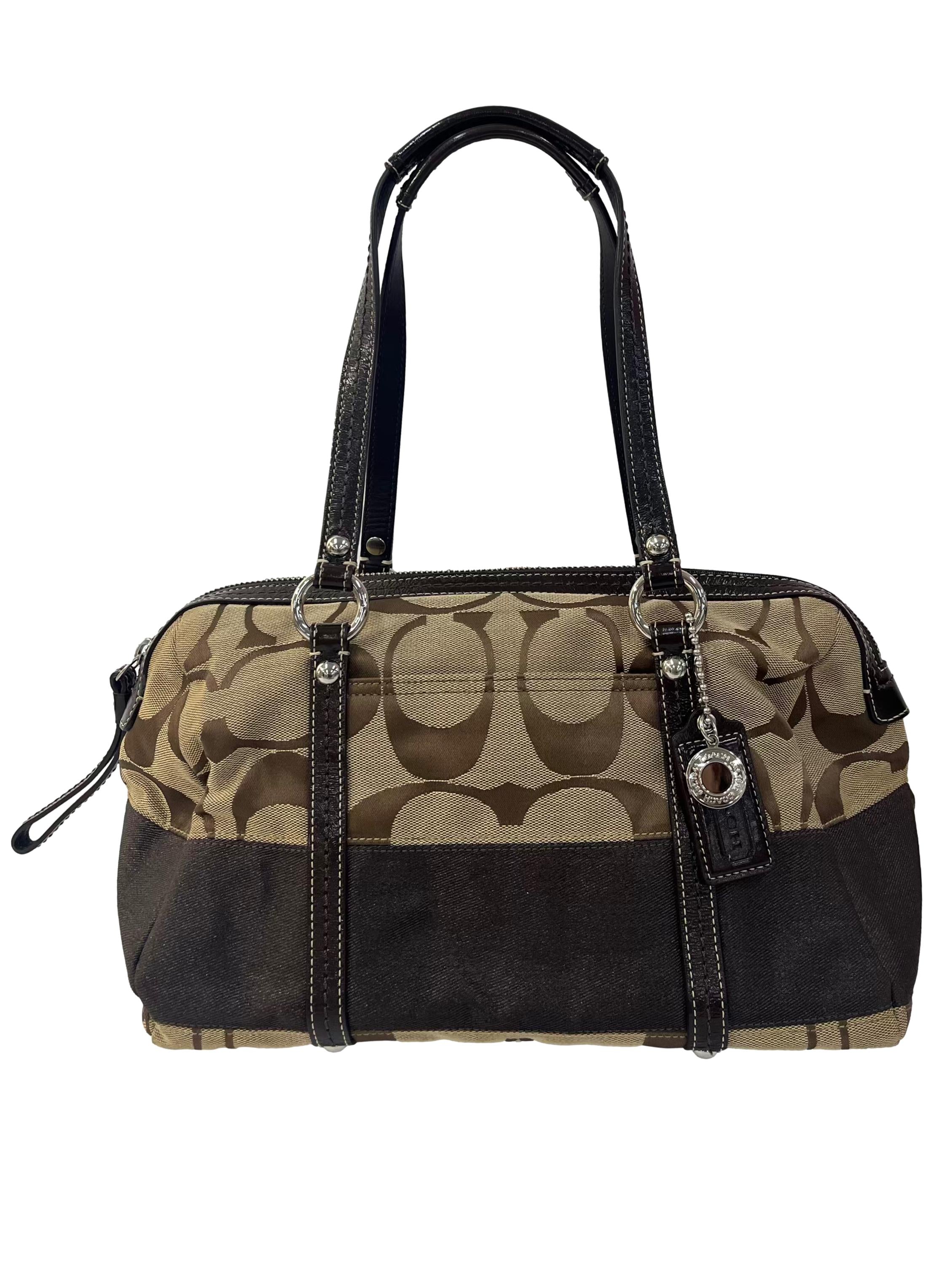 Brown Signature Satchel Handbag CSN