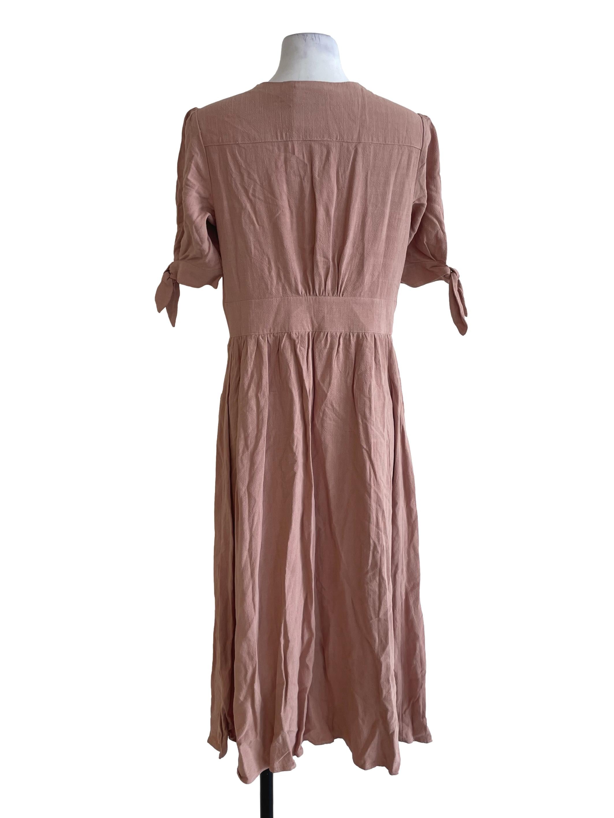 Peach Button Up Dress