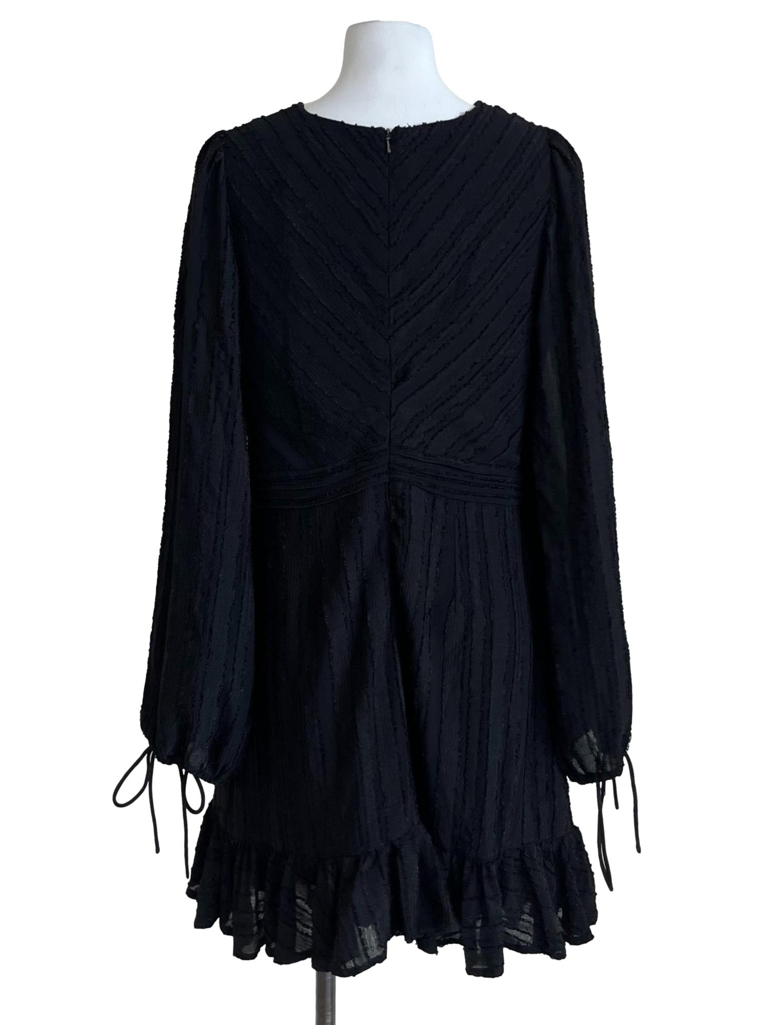Black V-Neckline Empire Dress