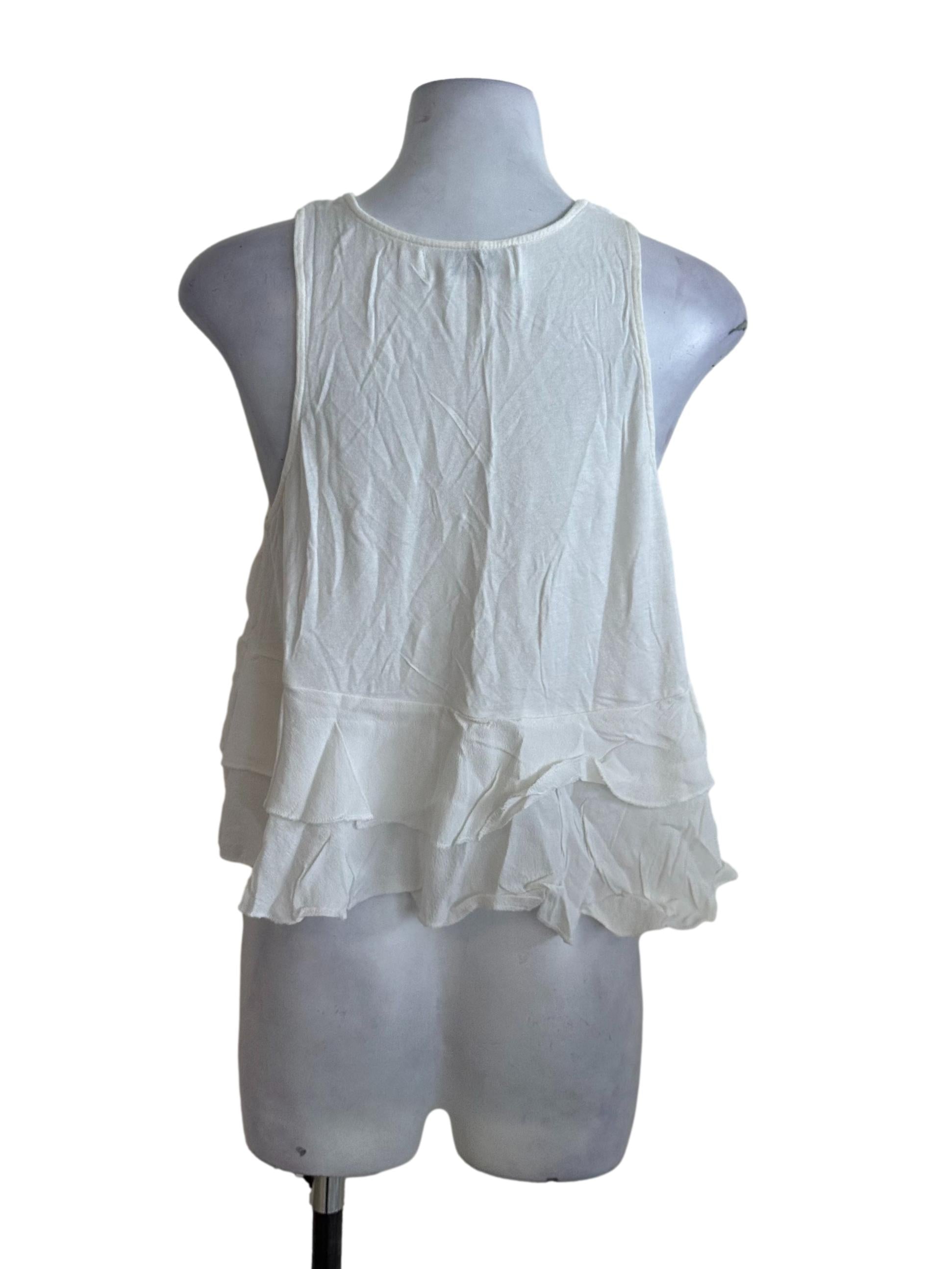 Off White Halter Layer Peplum Top