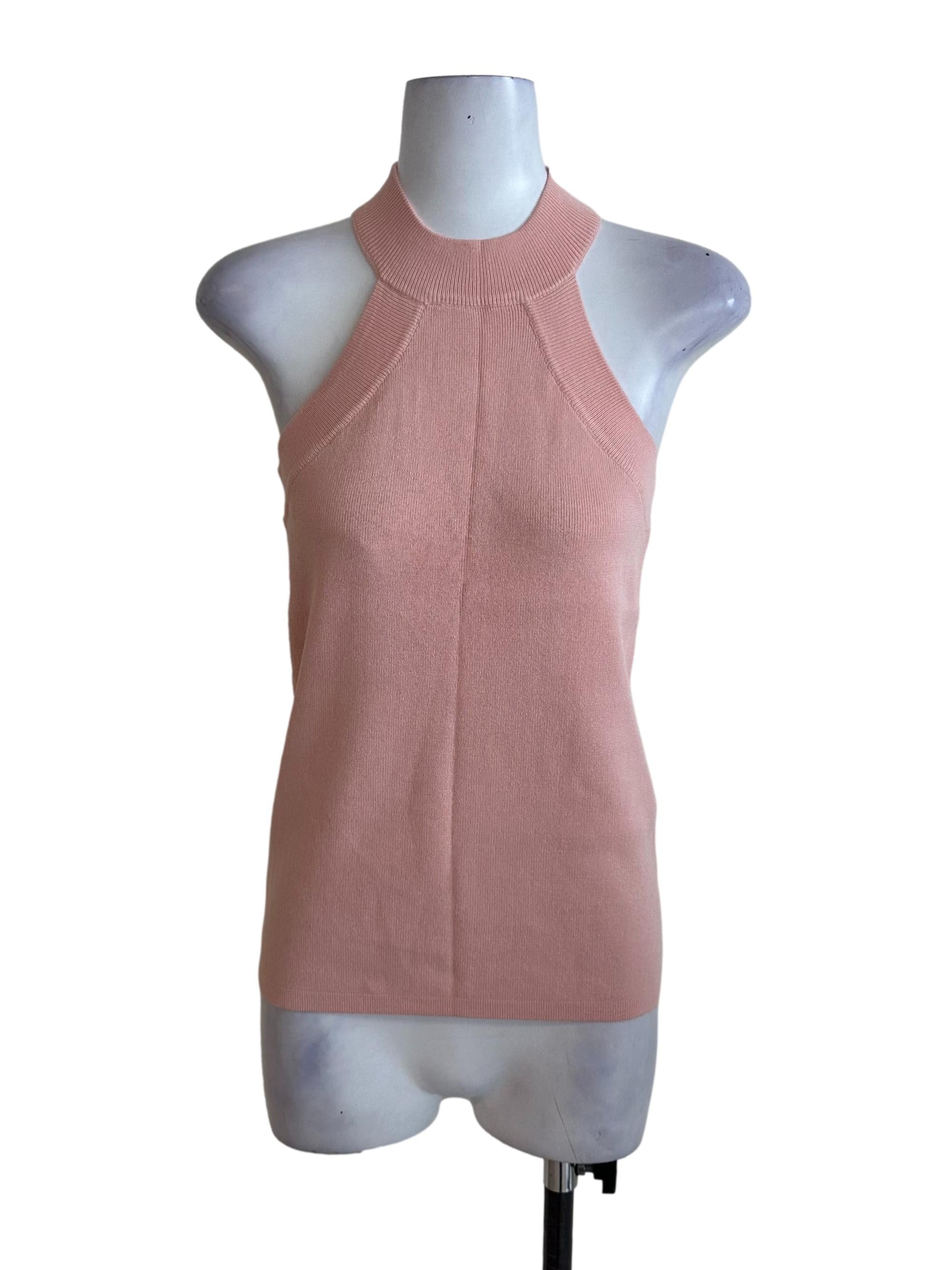 Light Pink Knit Halter Top