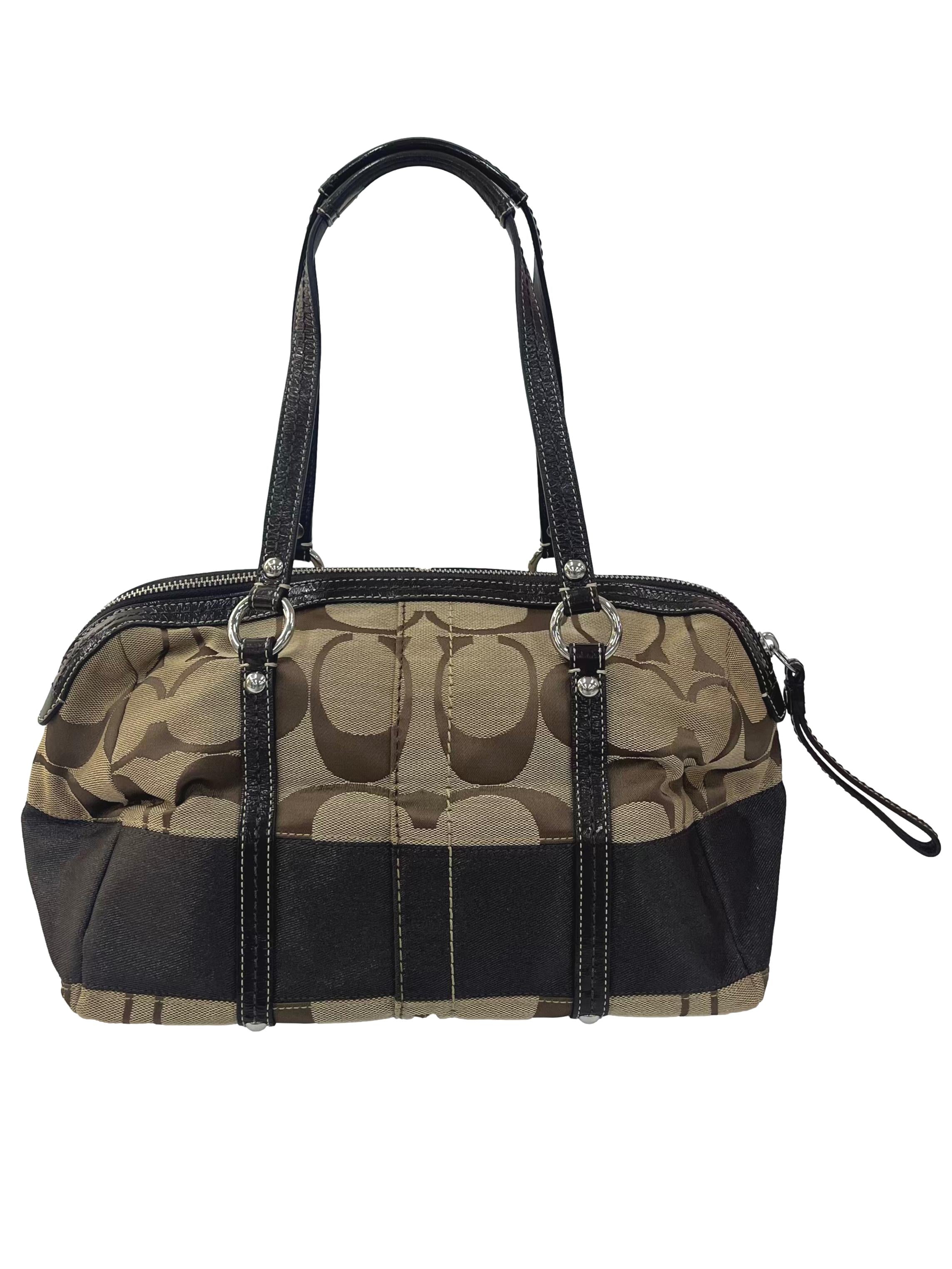 Brown Signature Satchel Handbag CSN