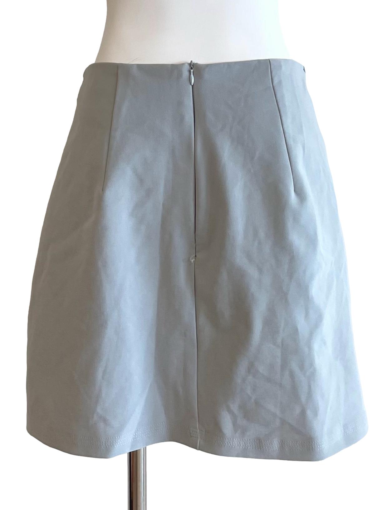 Warm Grey Draped A-Line Skirt