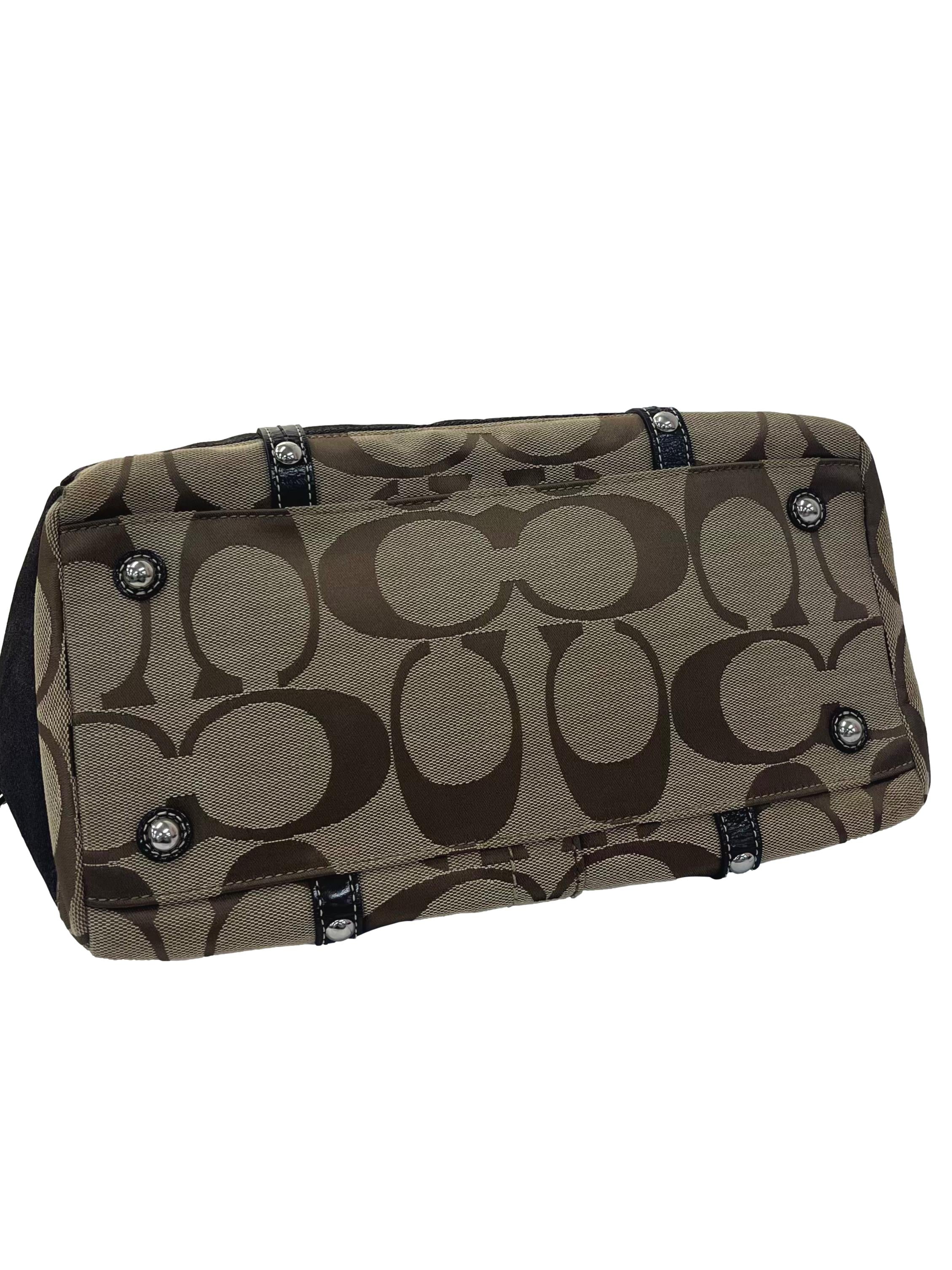 Brown Signature Satchel Handbag CSN