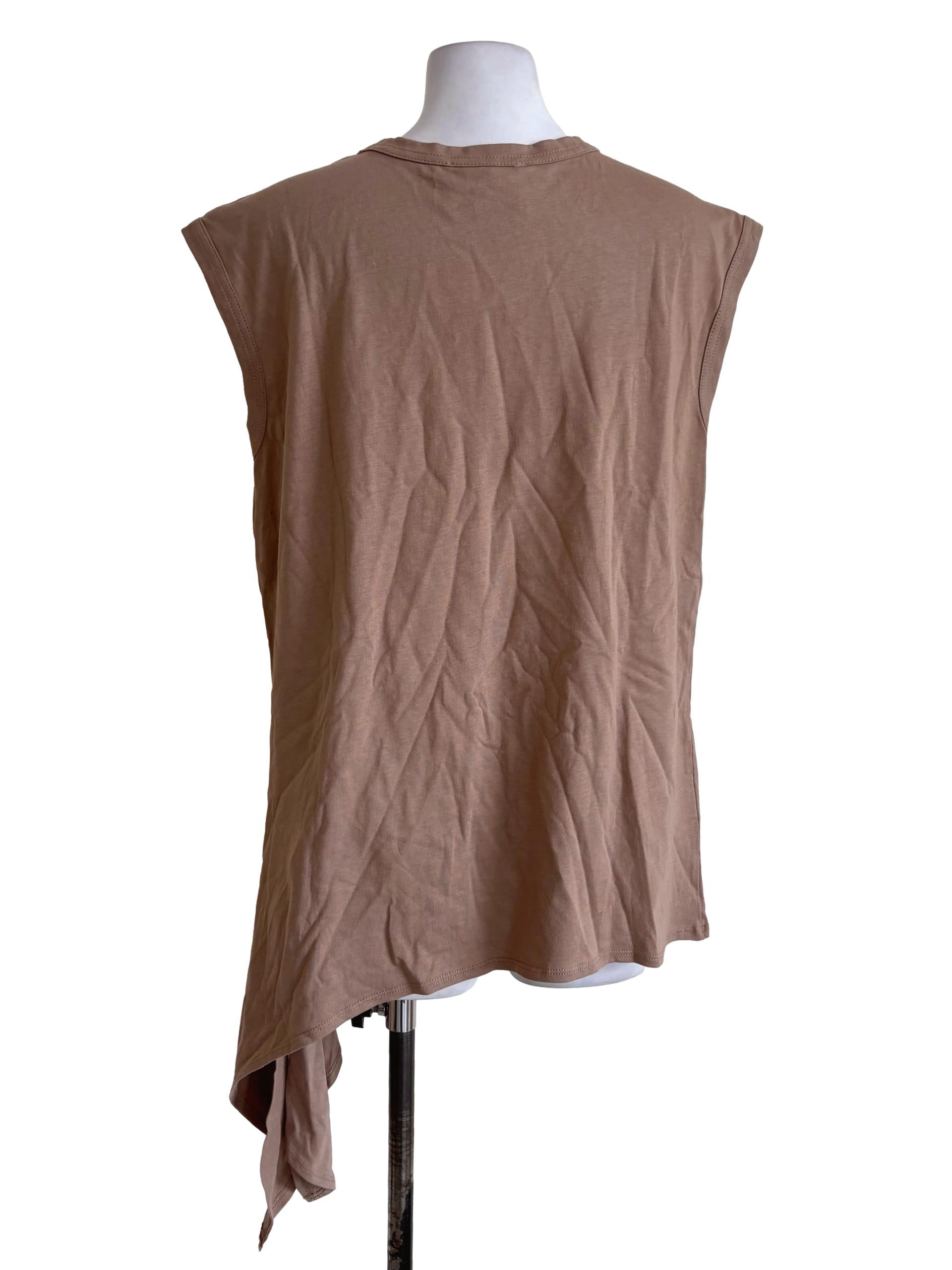 Tortilla Brown Sleeveless Asymmetrical Top