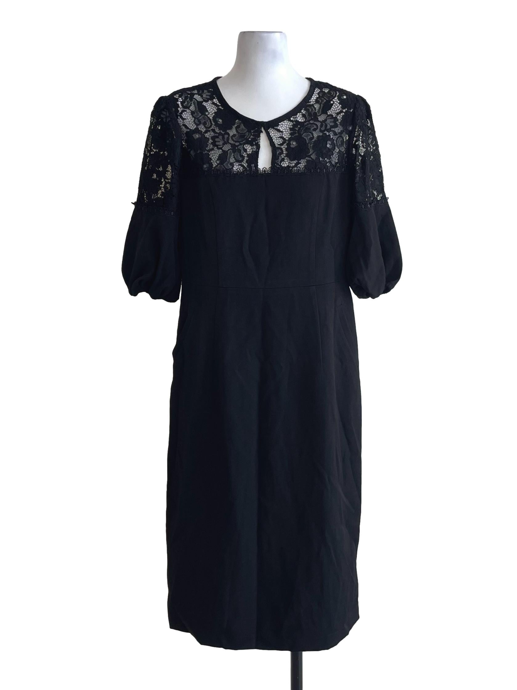 Black Lacy Neckline Dress