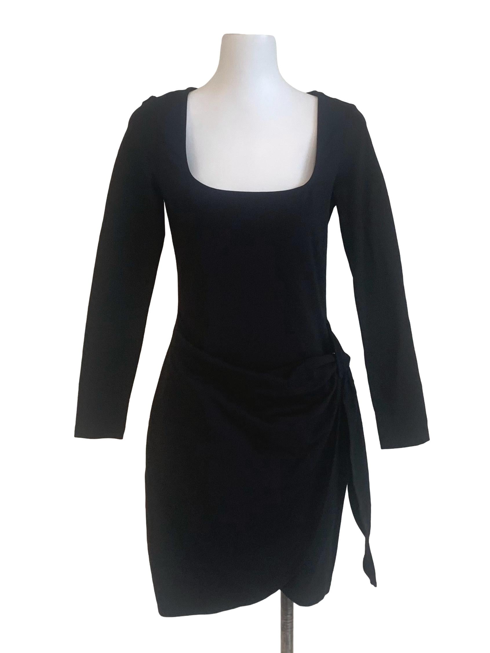 Midnight Black Square Neck Sheath Dress LB