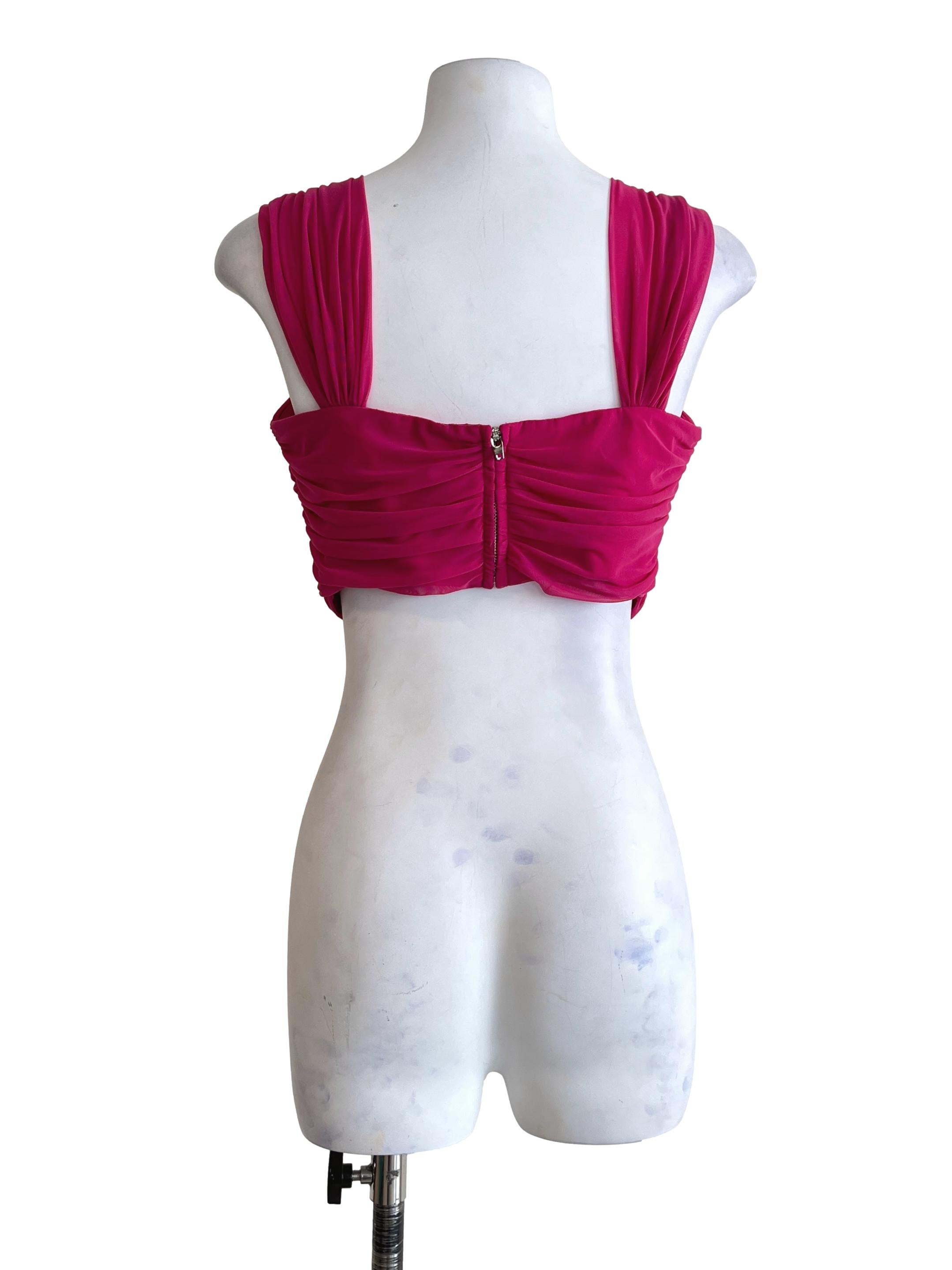Magenta Pink Sweetheart Sleeveless Top