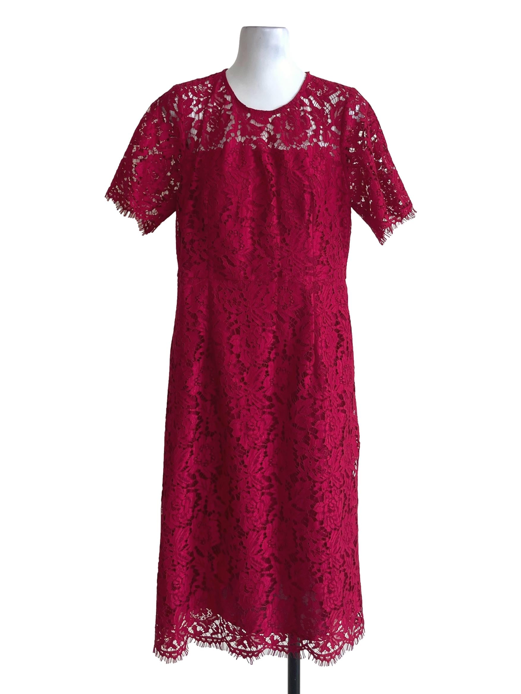 Bright Red Lace Dress