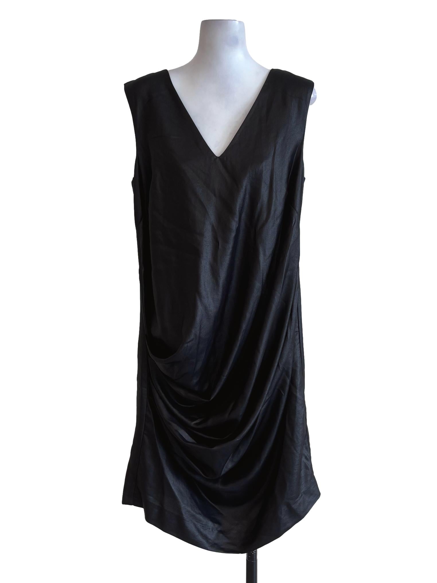 Black Shiny Sleeveless Dress