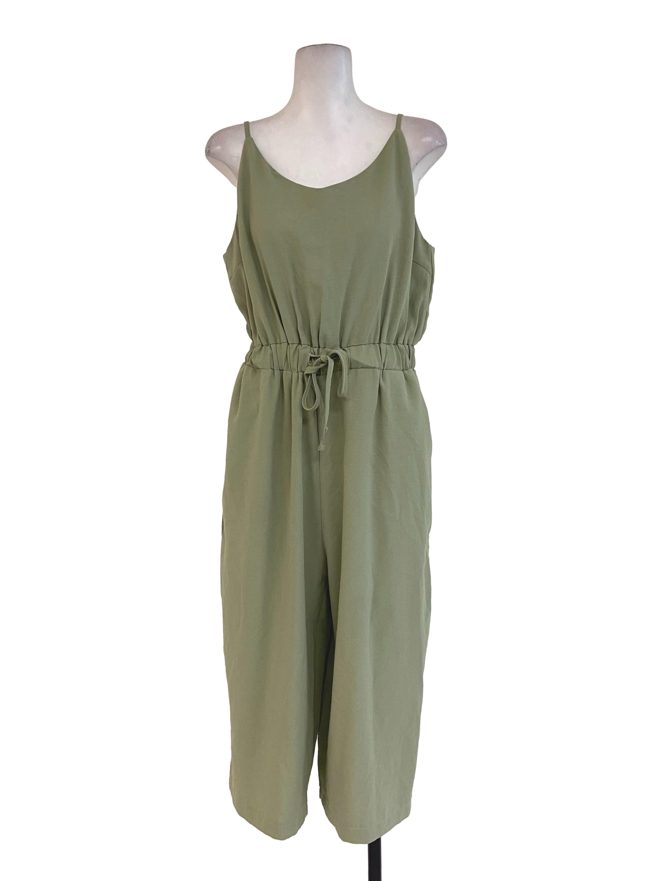 Sage Green Spaghetti Strap Jumpsuit