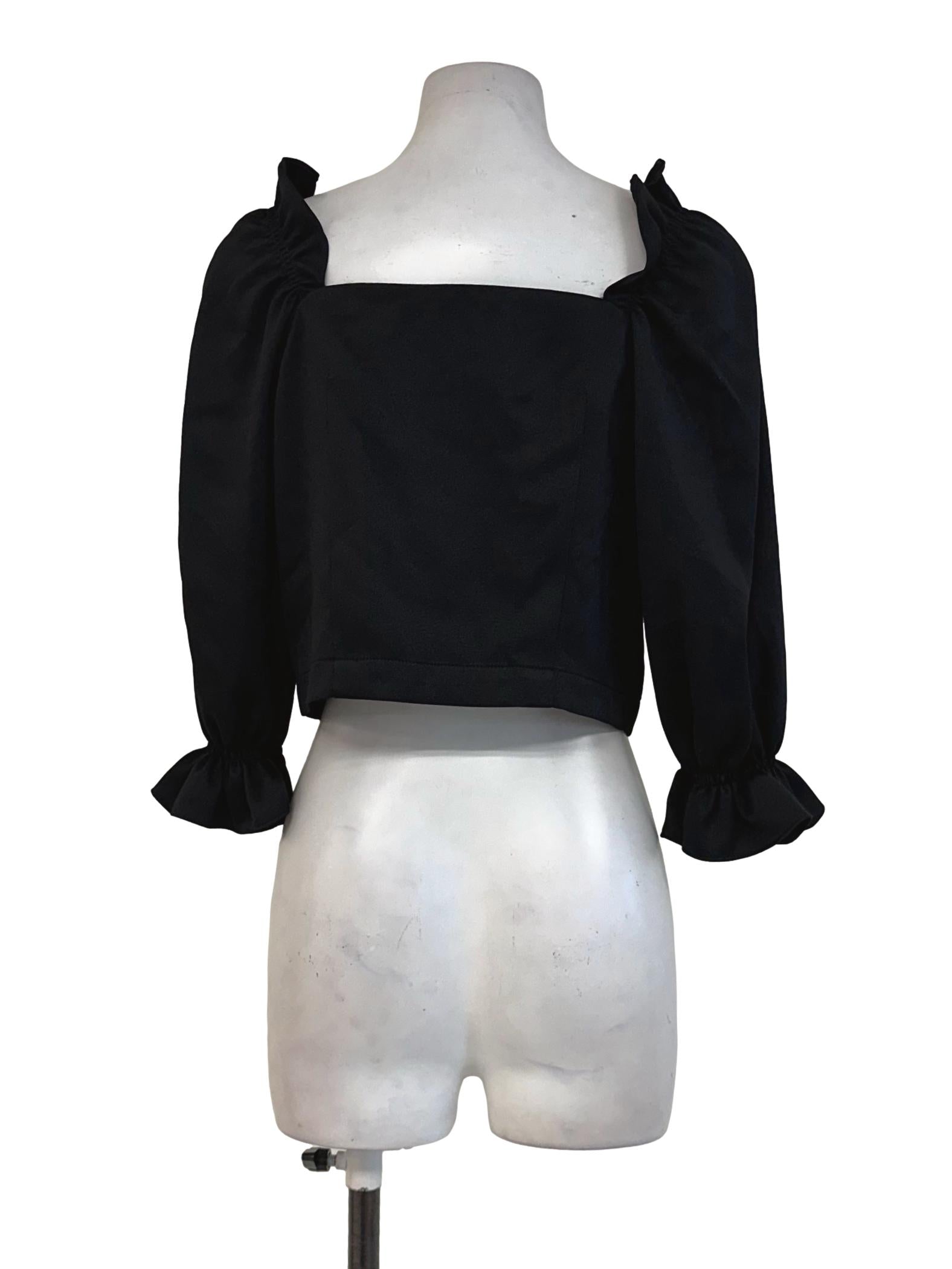 Black Plain Crop Top