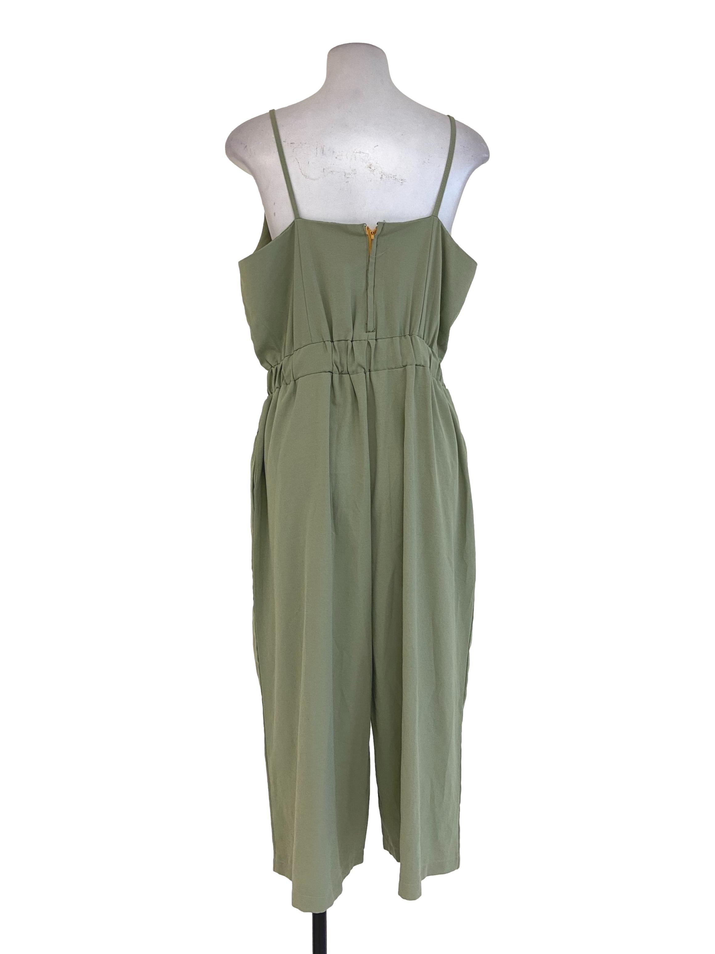 Sage Green Spaghetti Strap Jumpsuit