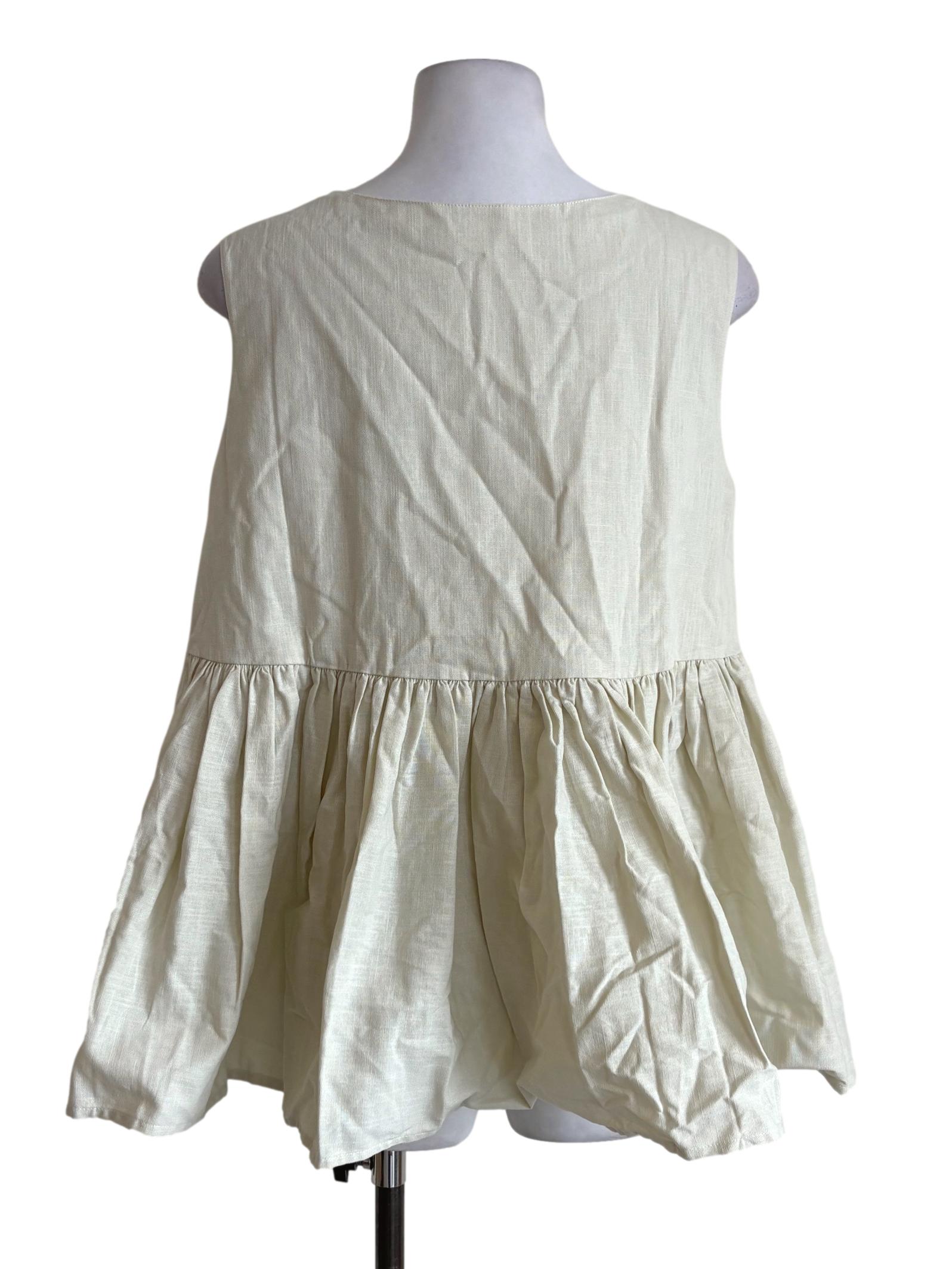 Olive Green Pleated Peplum Top