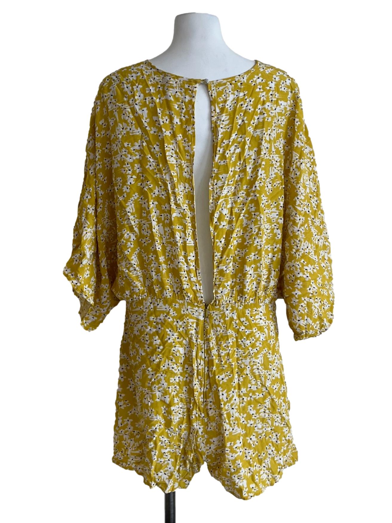 Butter Yellow Floral Romper