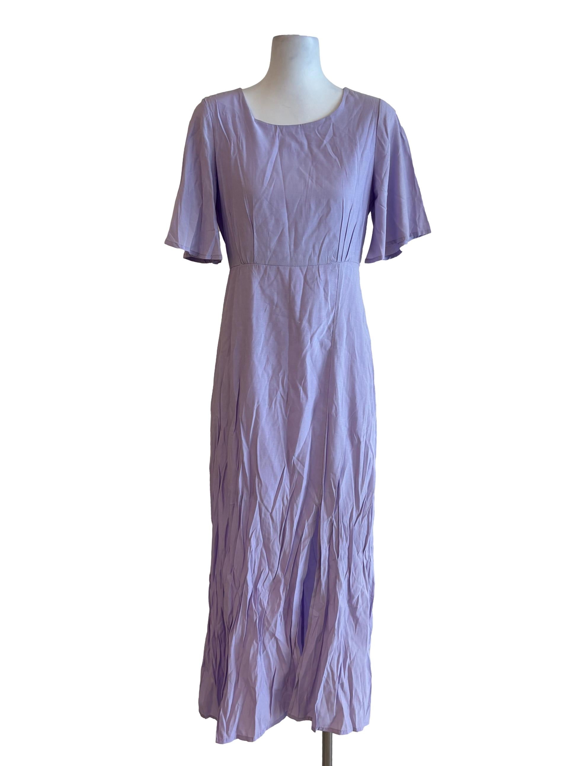 Lavender Cotton Short Sleeve Dress