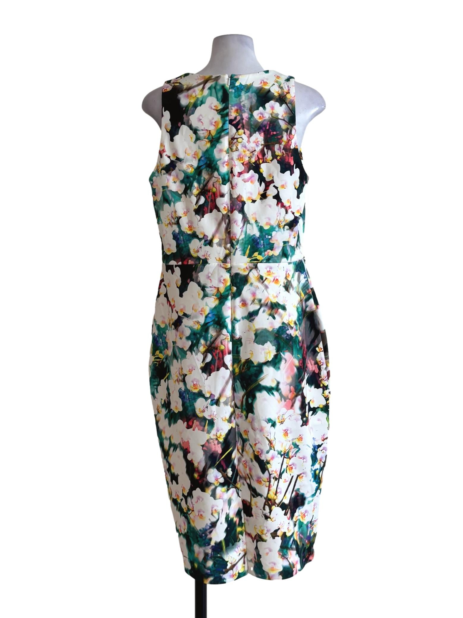Amazon Green Sleeveless Floral Dress
