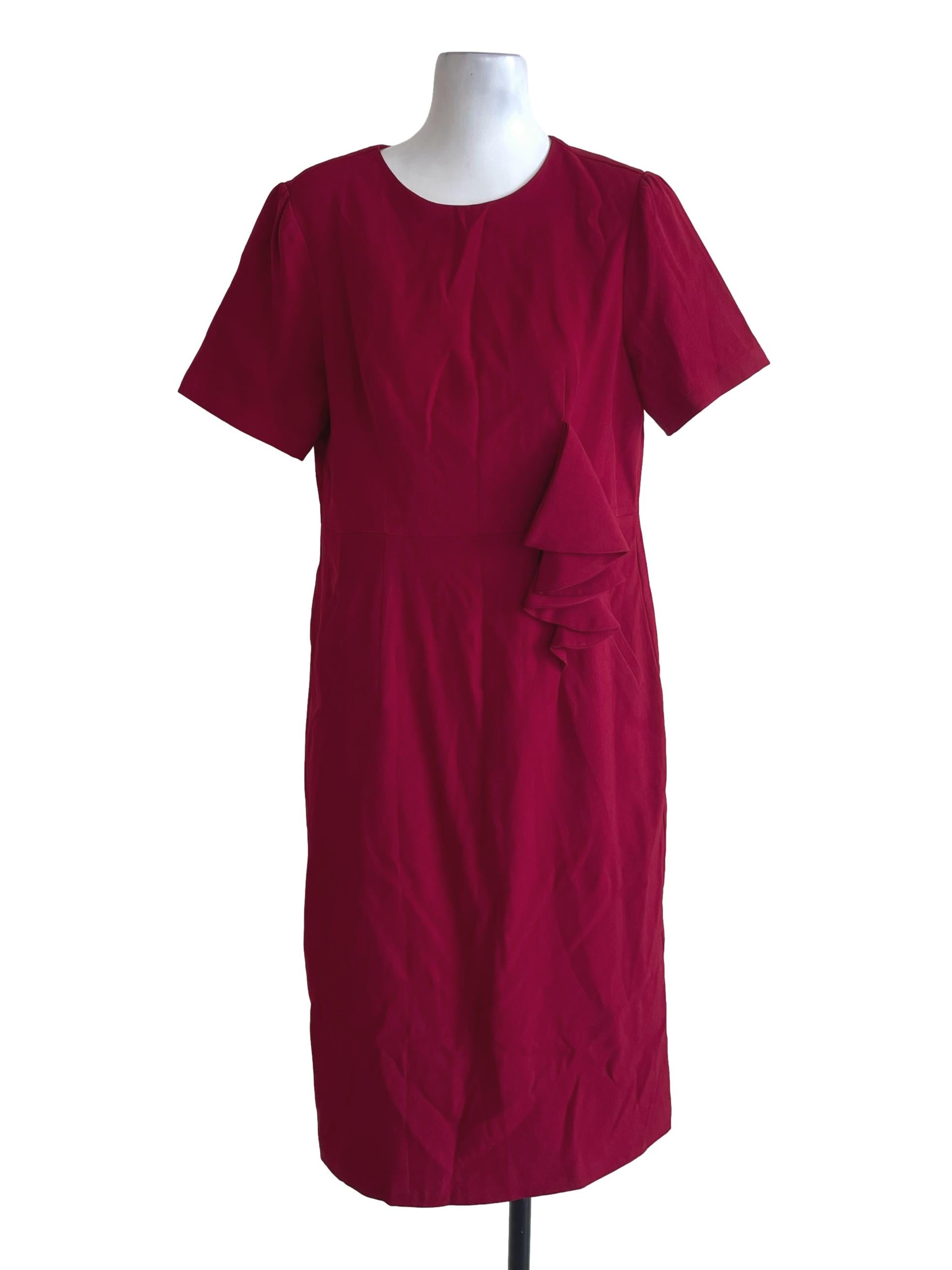 Crimson Red Round Neck Dress
